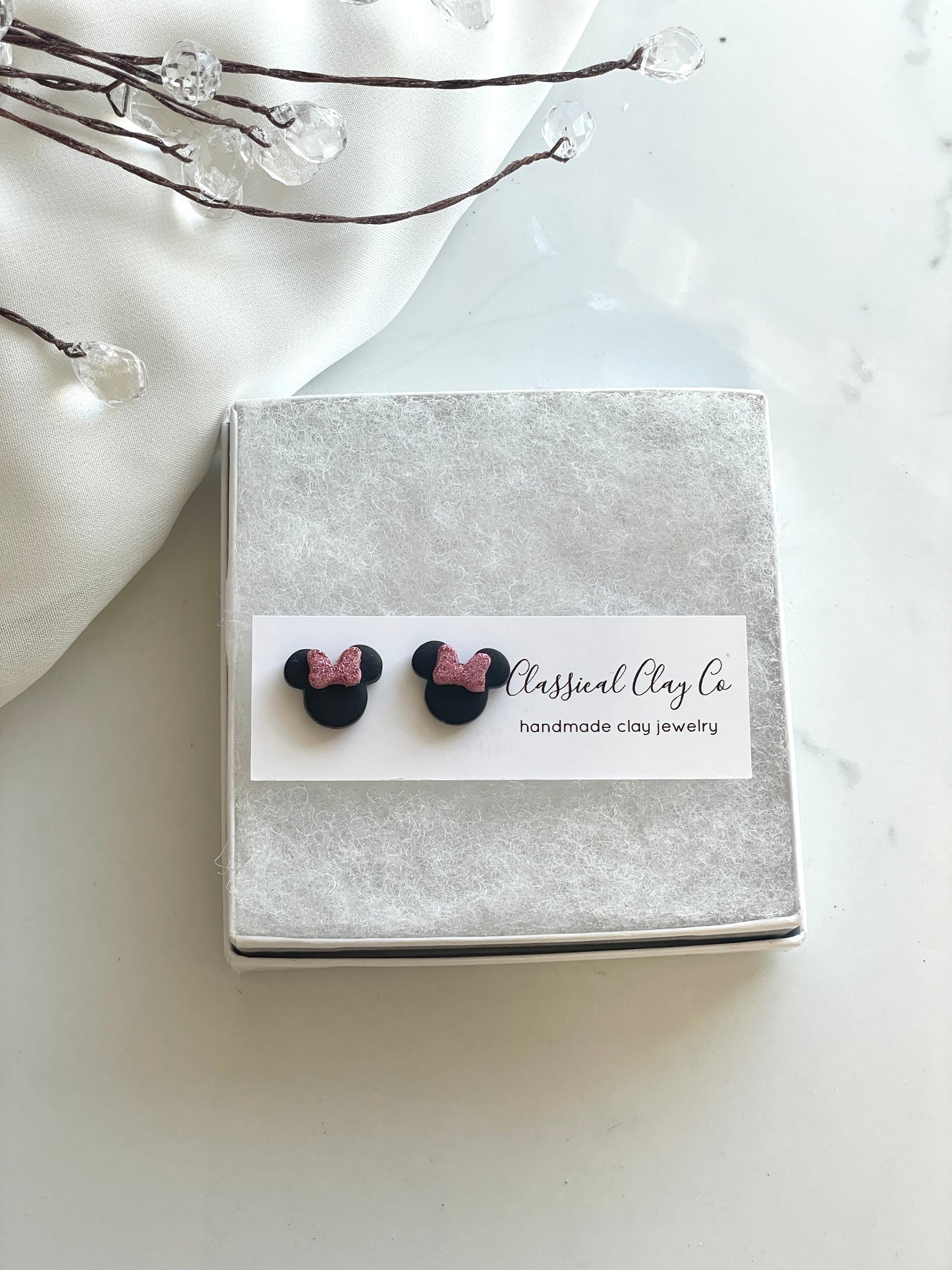 Mouse Glitter Studs