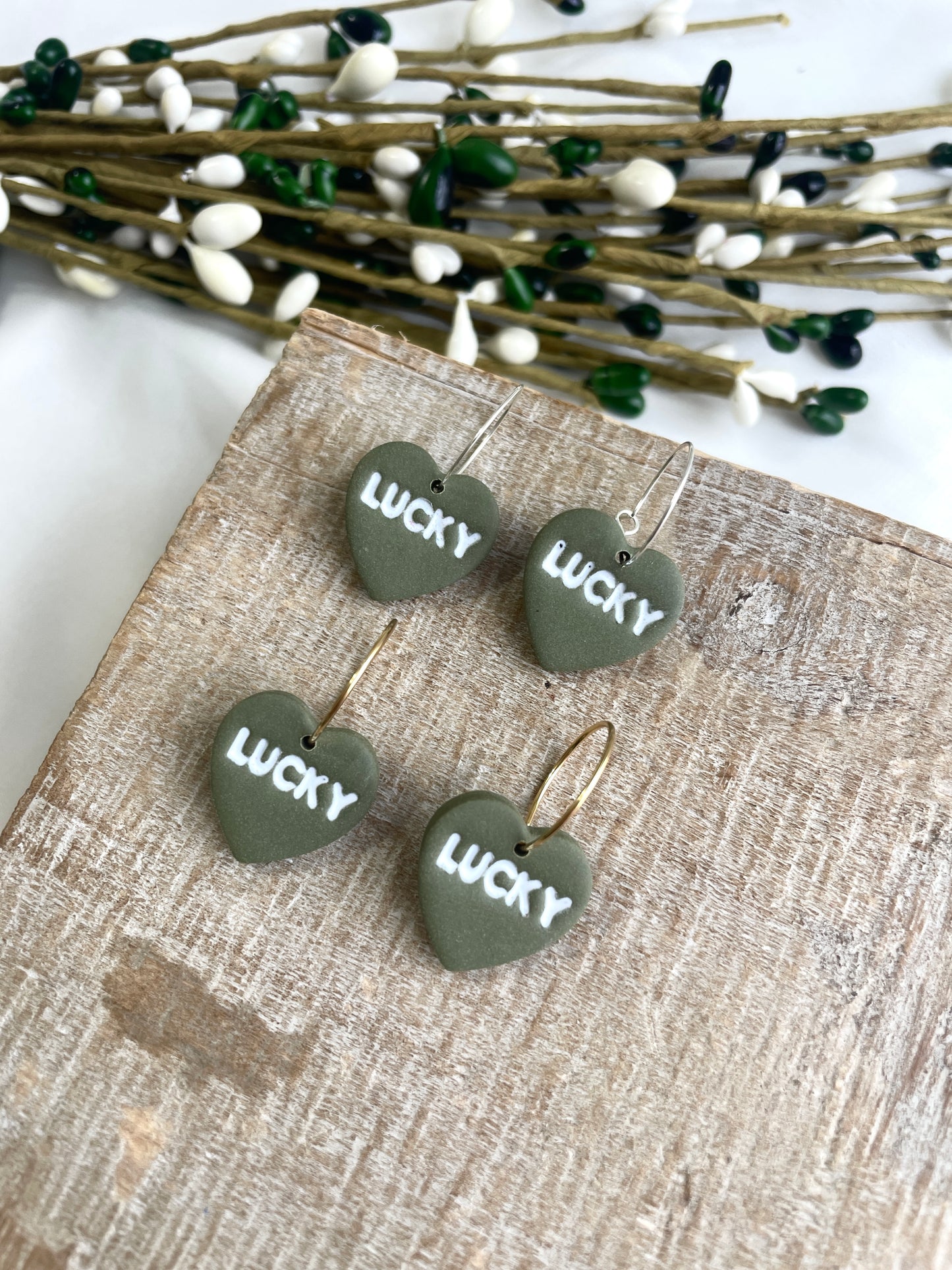 Mini Lucky Heart Hoops