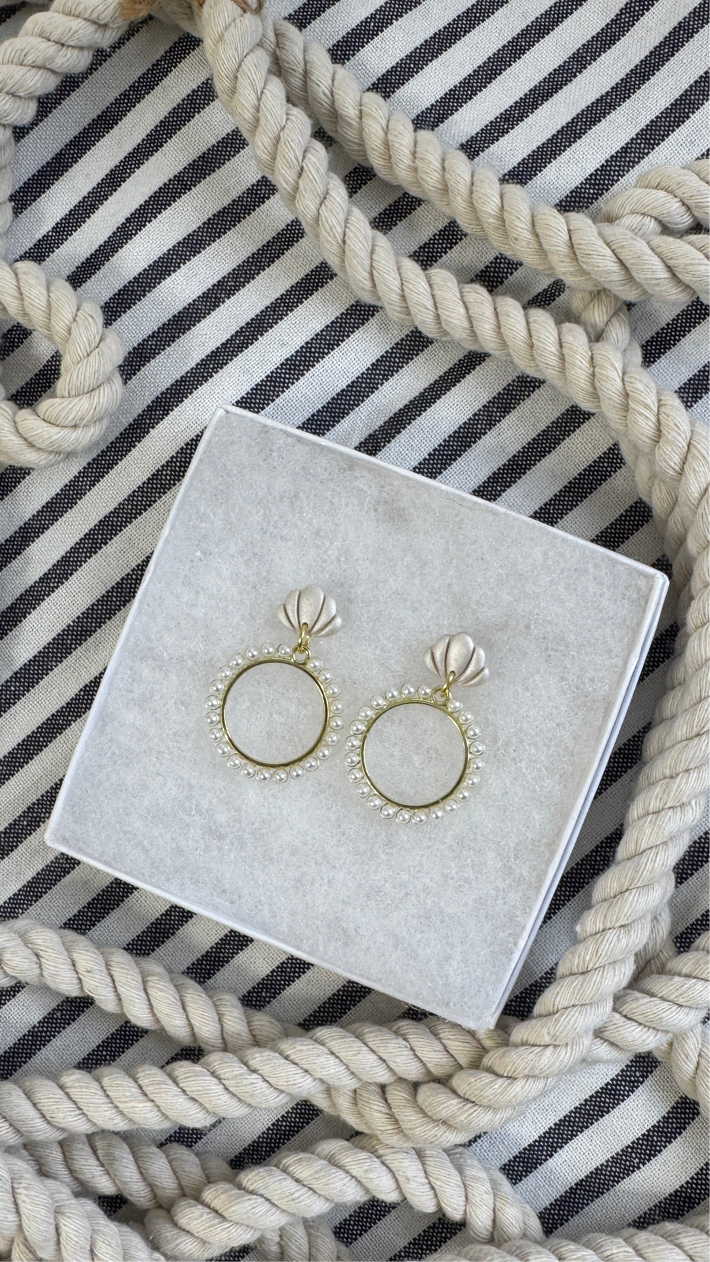 Pearl Shell Hoops