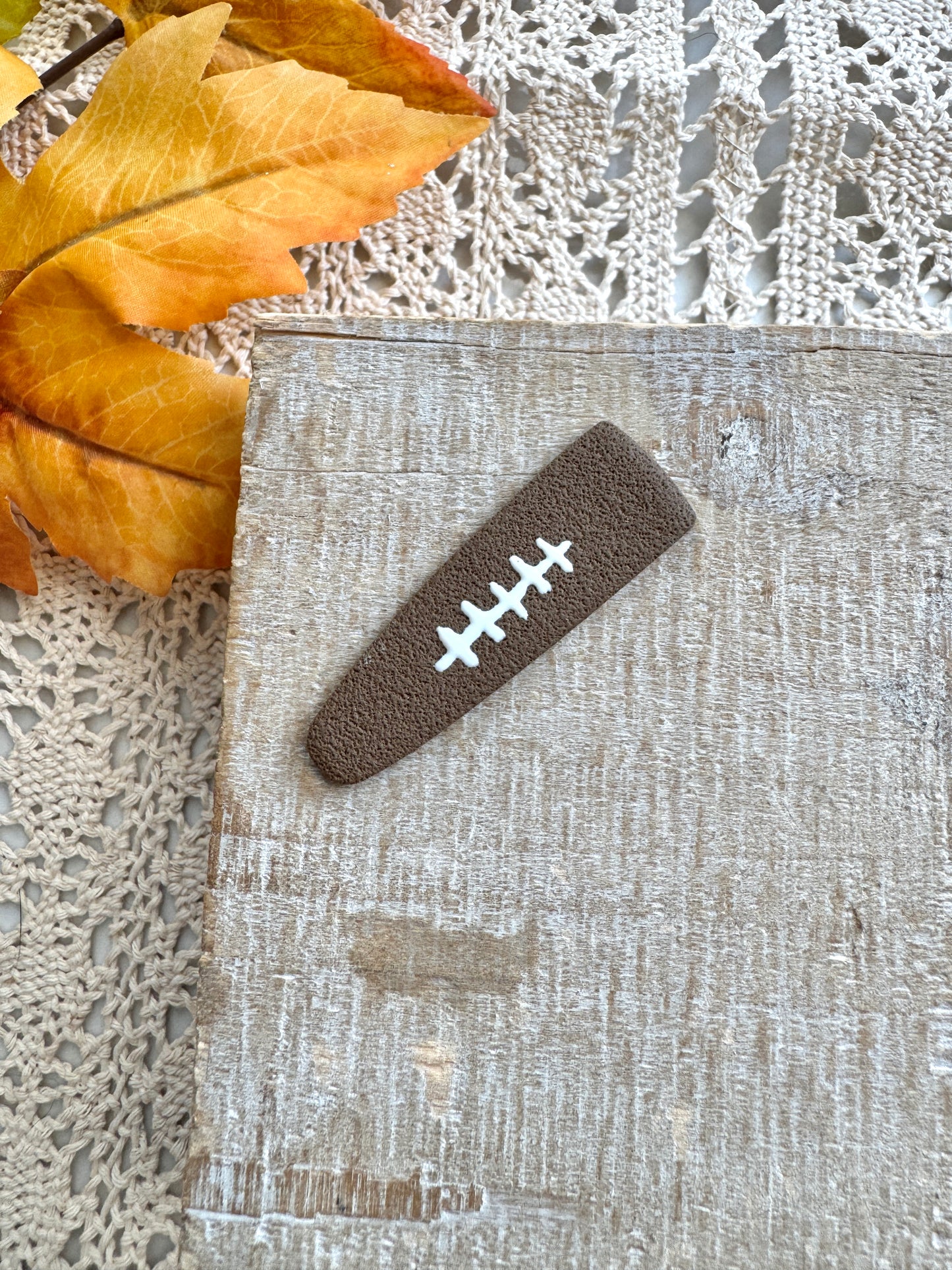 Football and Flower Two Pack Hair Clips