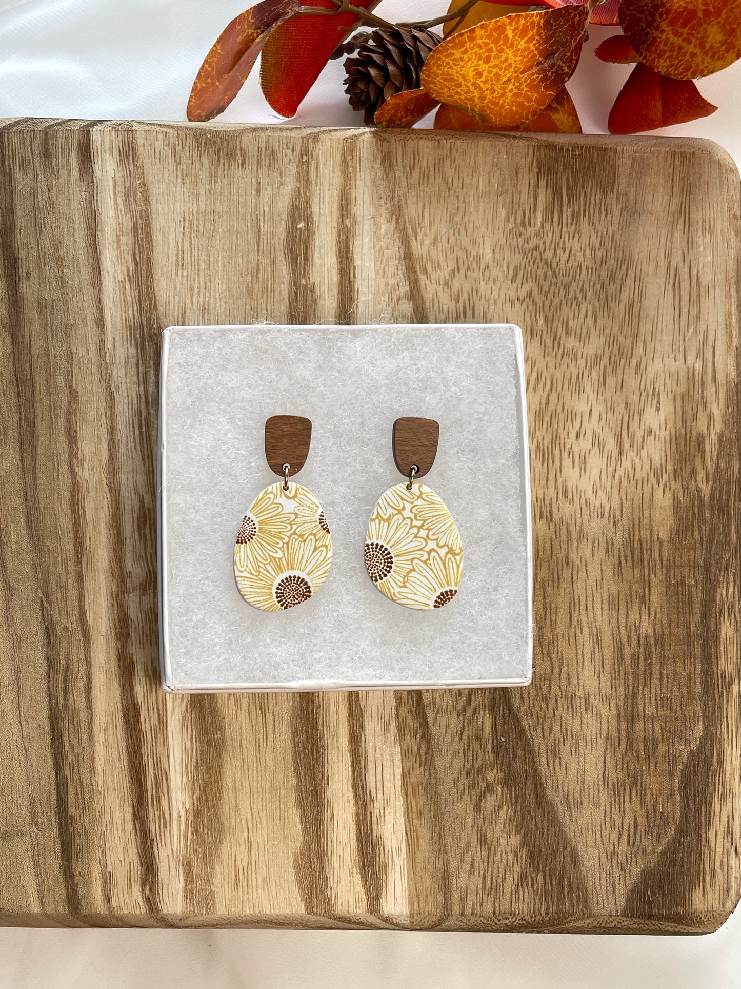 Painted Sunflower Dangles - Wholesale