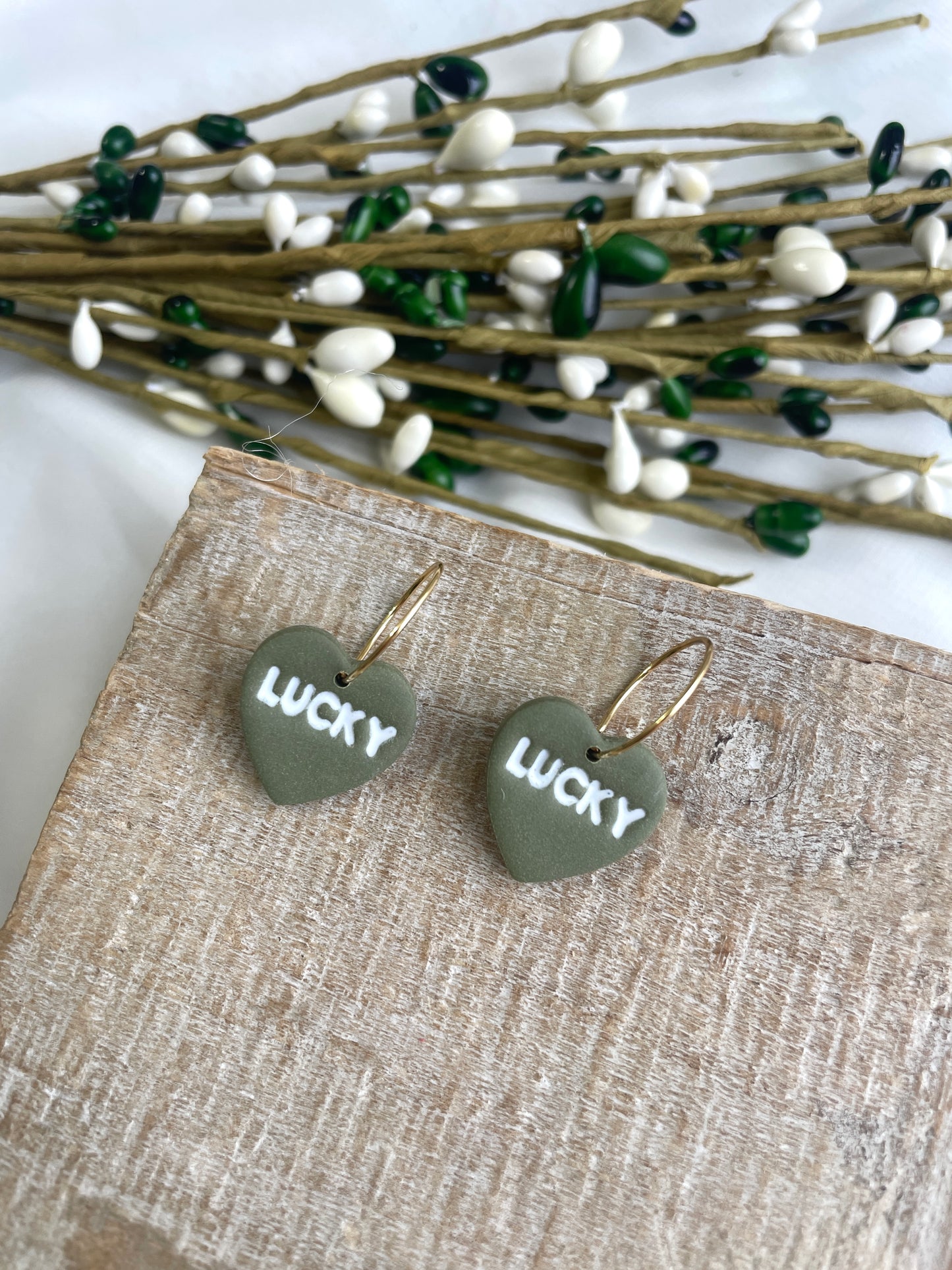 Mini Lucky Heart Hoops