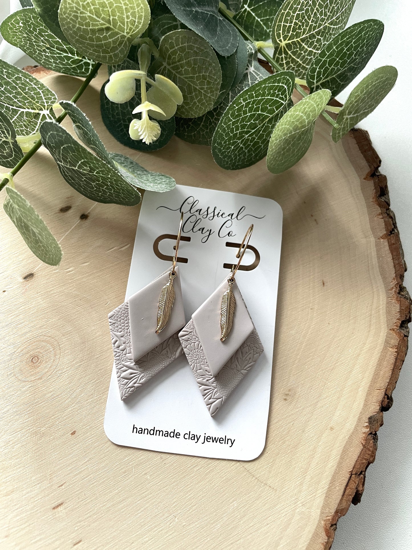 Feathered Diamond Hoops