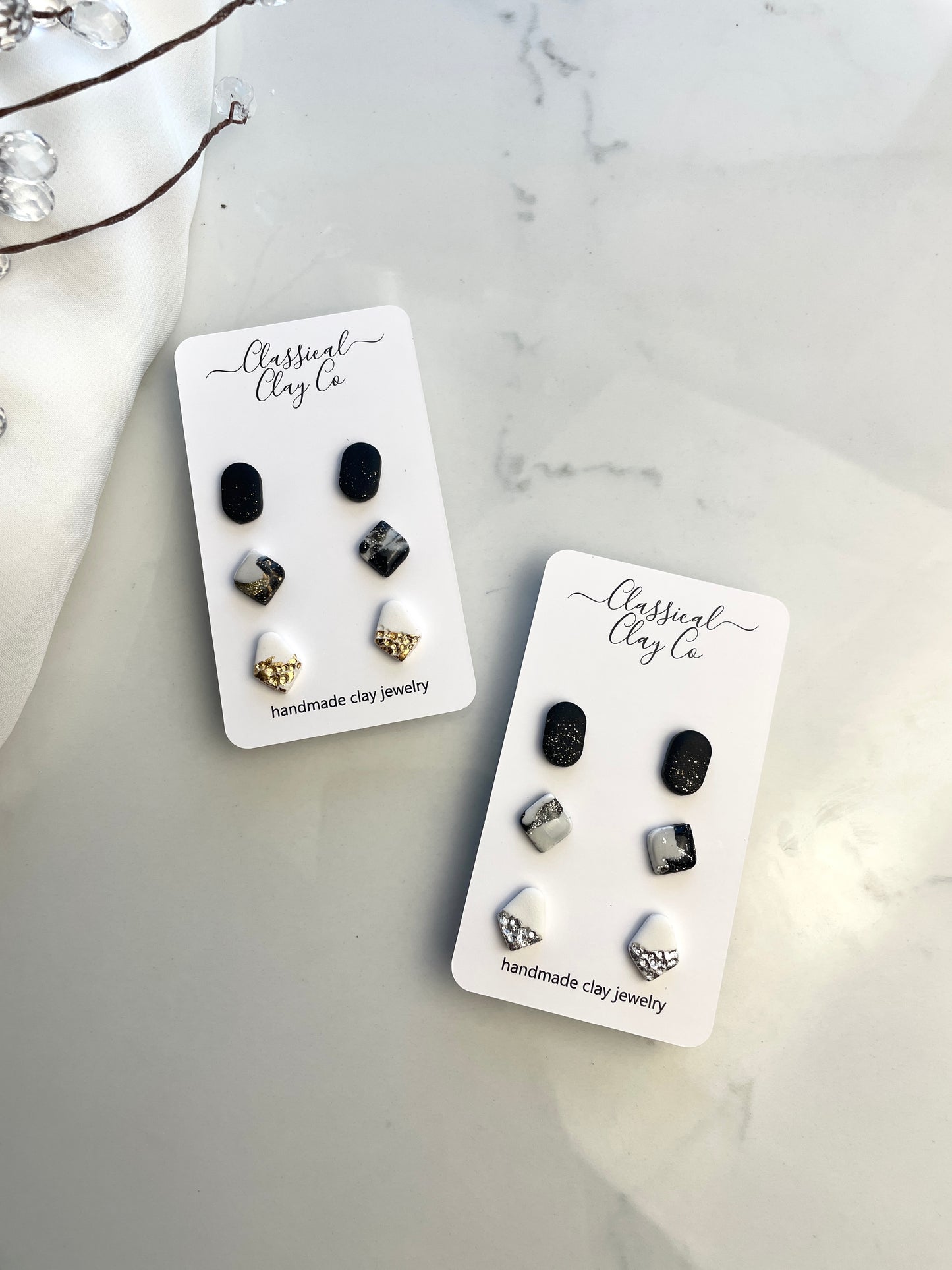 Black and White Mini Studs