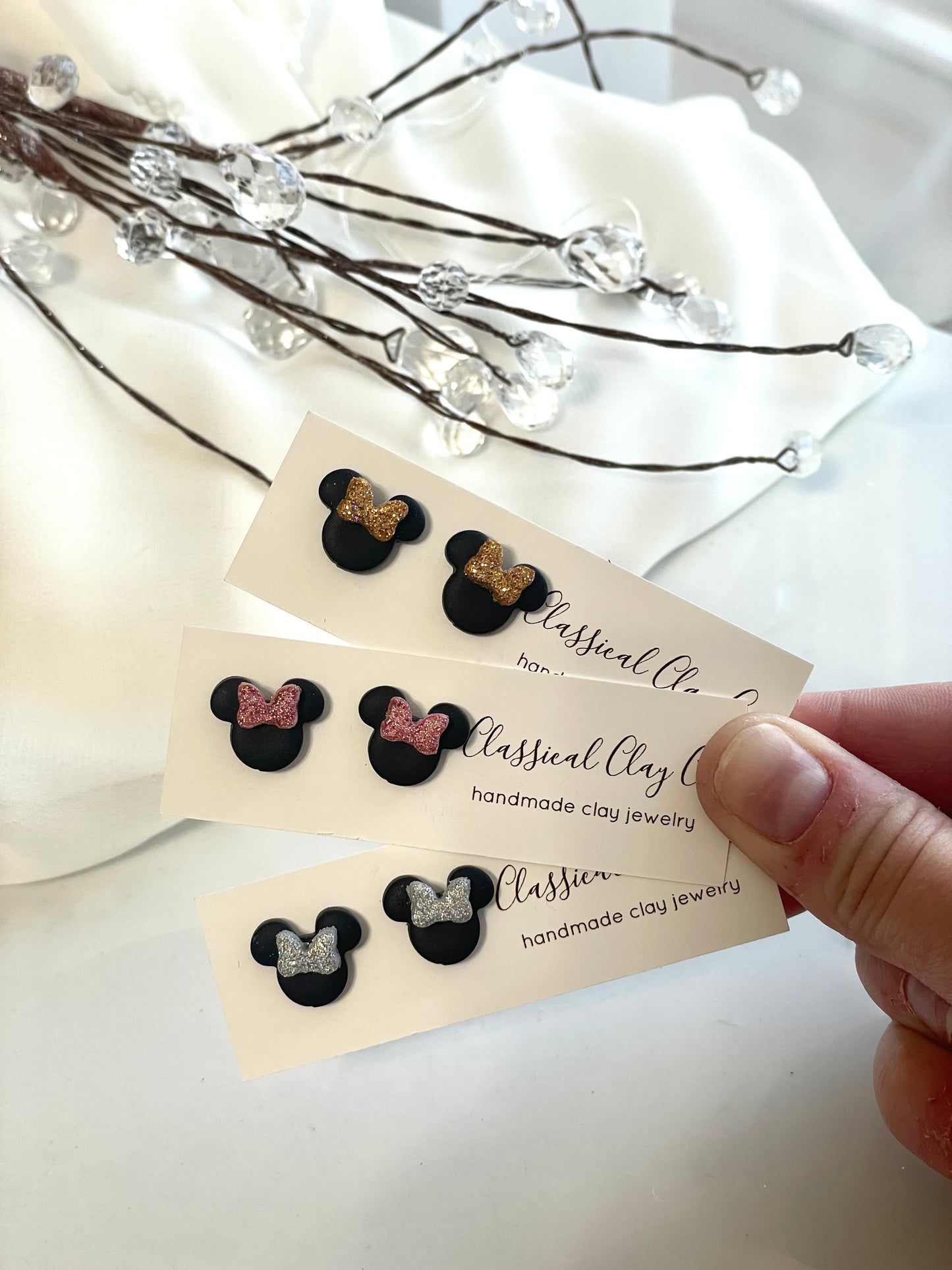 Mouse Glitter Studs