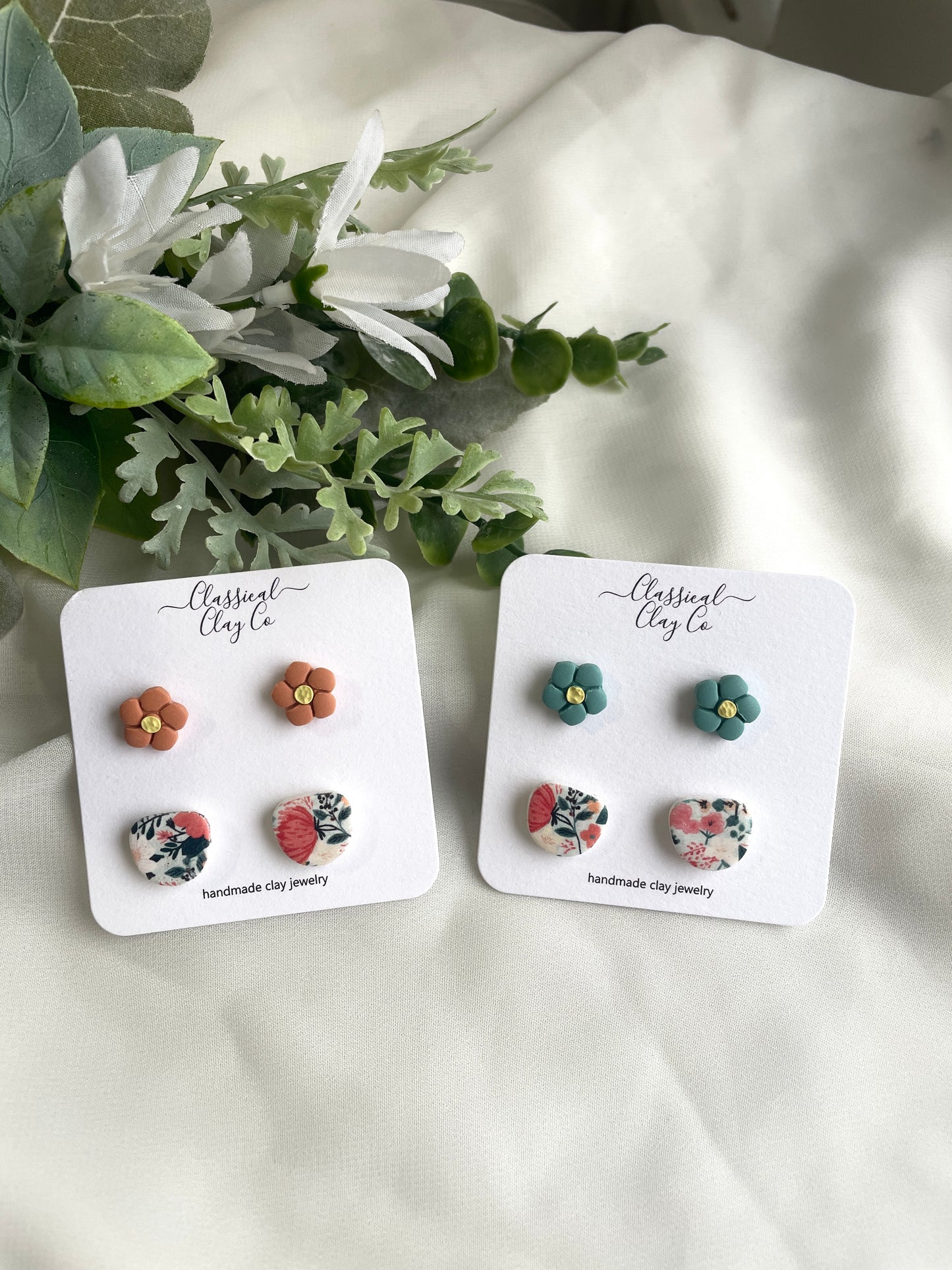 Vibrant Floral Stud Duo
