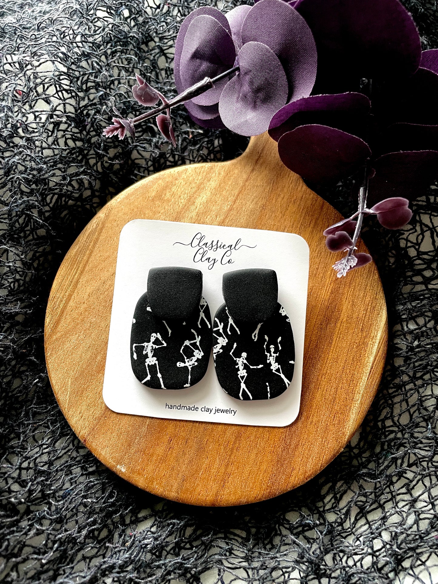 Dancing Skeleton Oversized Studs