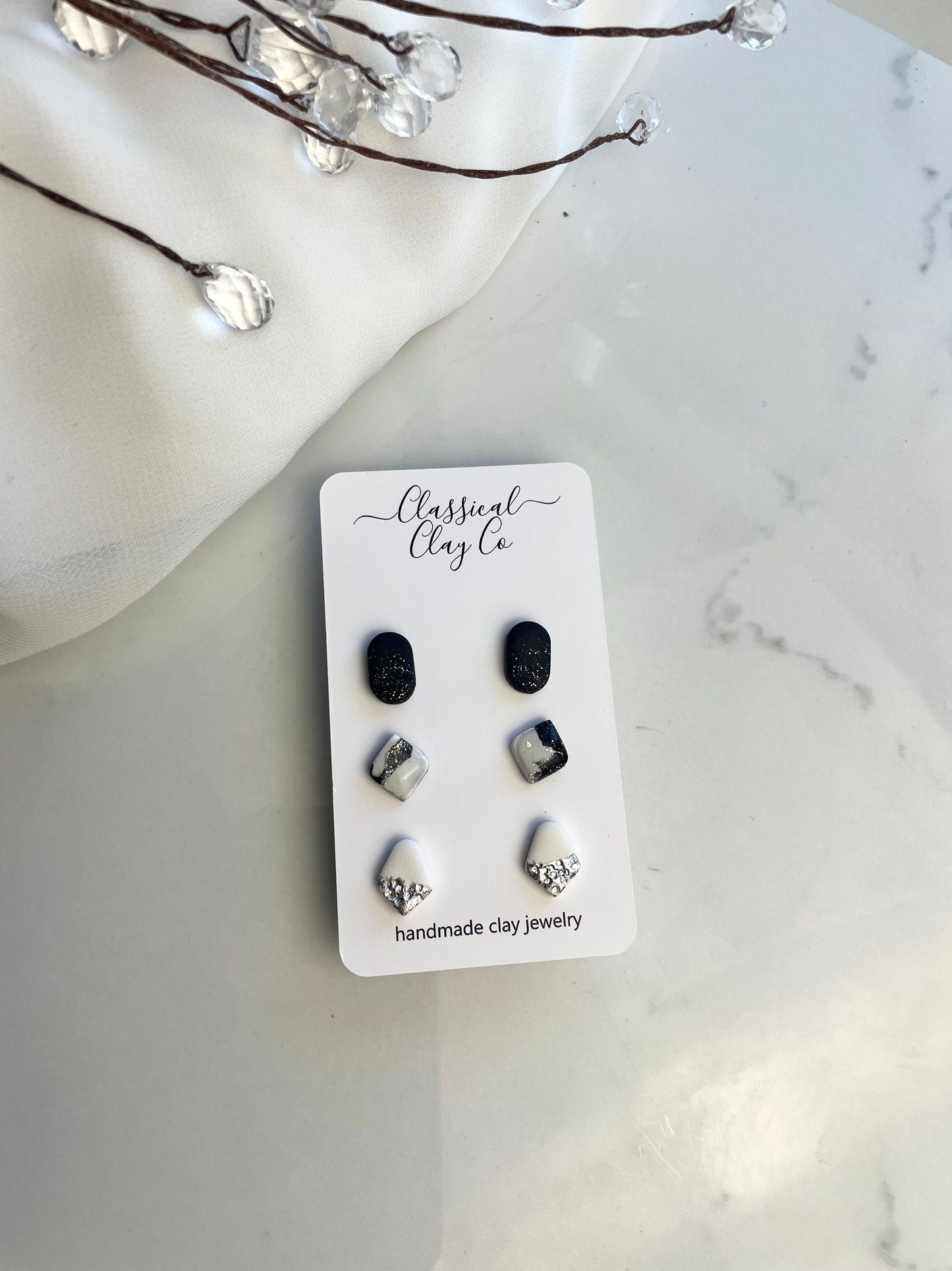 Black and White Mini Studs