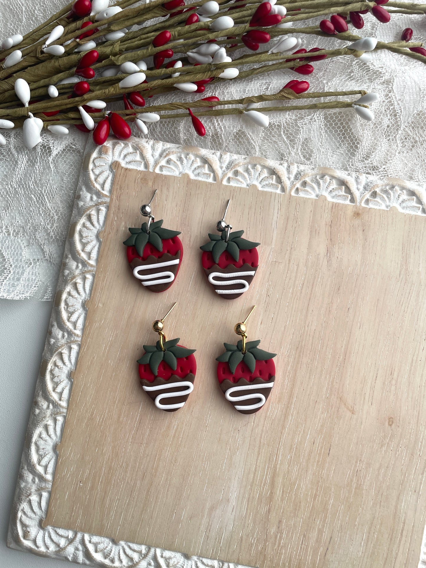 Chocolate Covered Strawberry Dangles