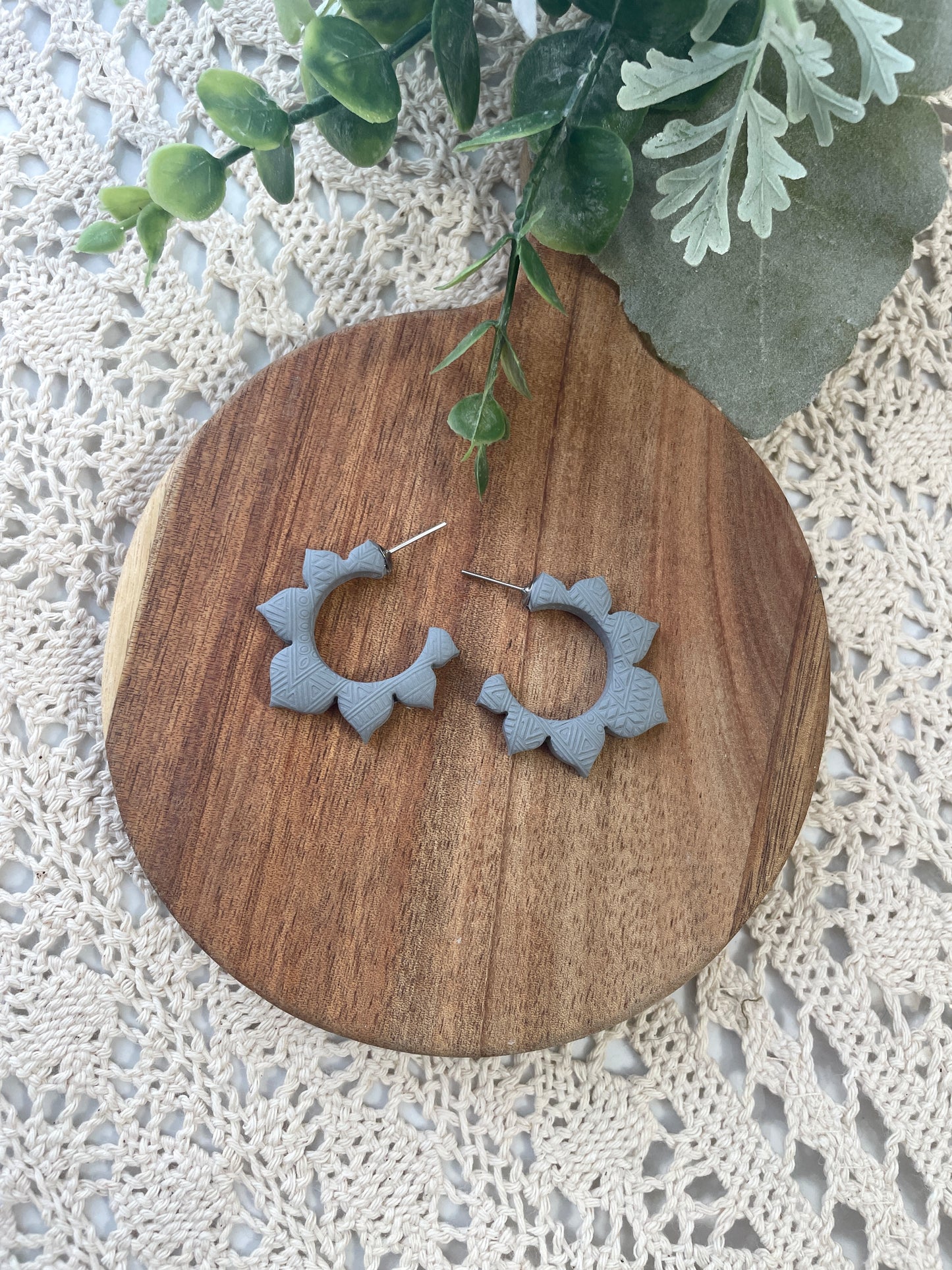 Aztec Sun Hoops