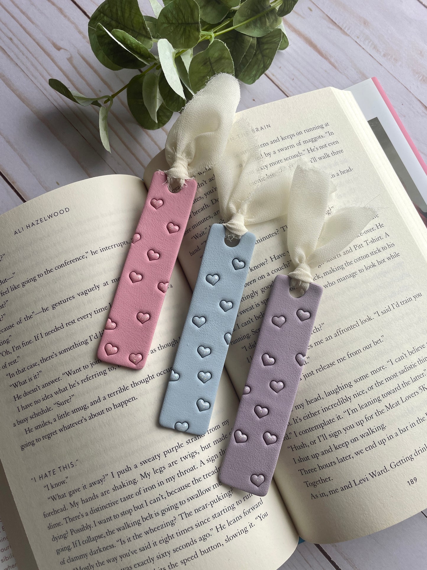 Glitter Heart Bookmarks