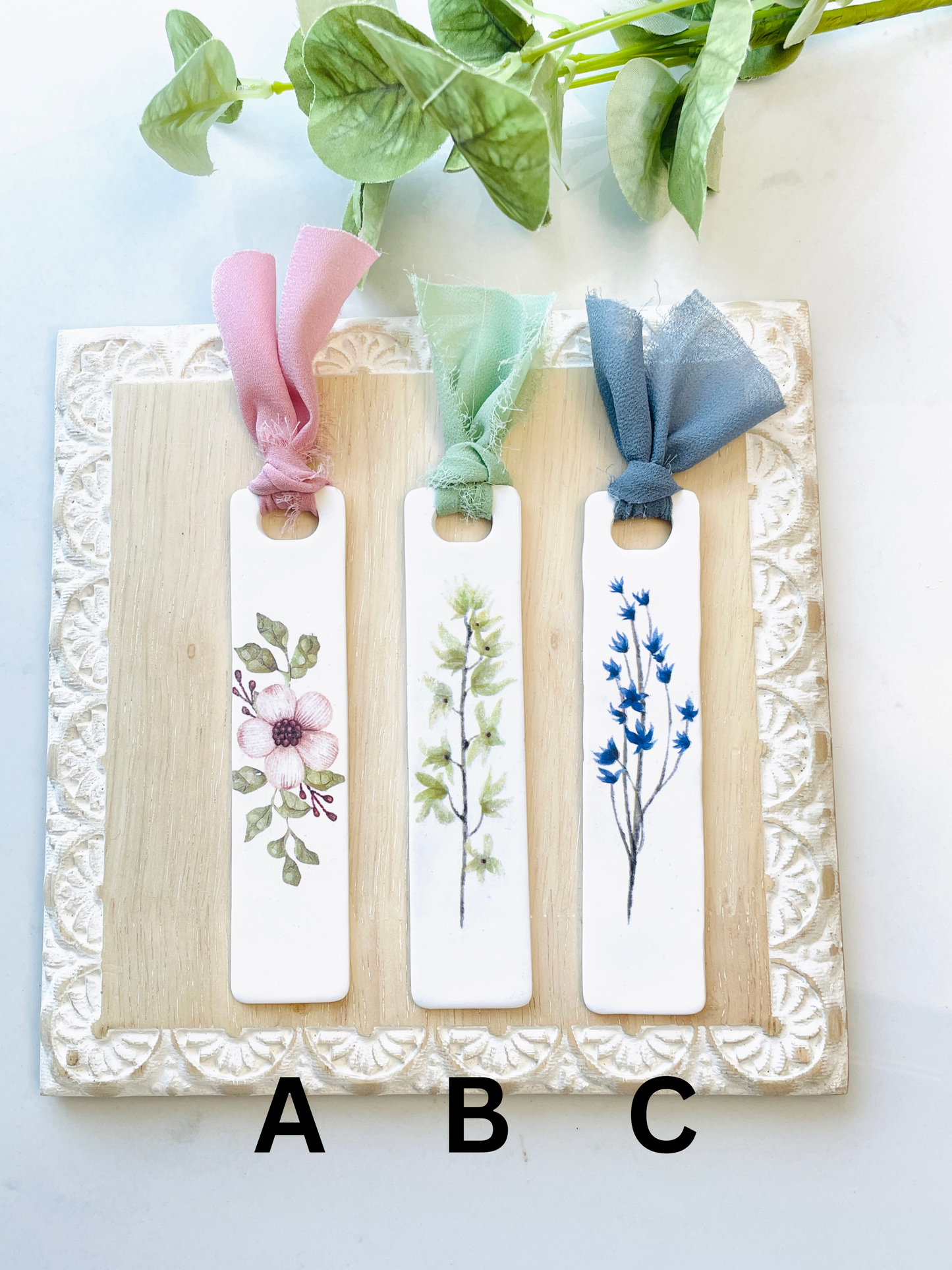 Antique Floral Bookmarks (ABC)
