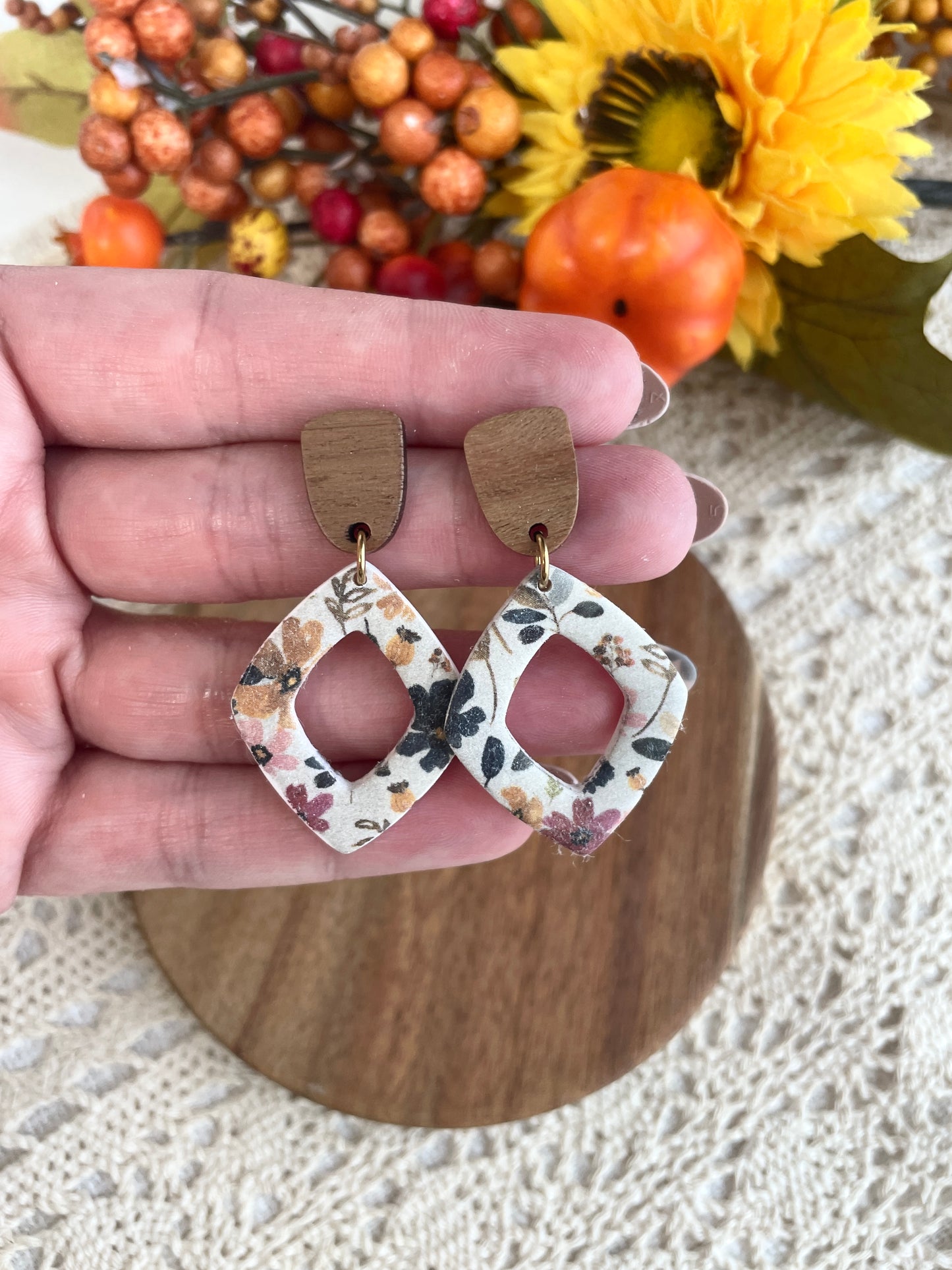 Cozy Fall Floral Dangles