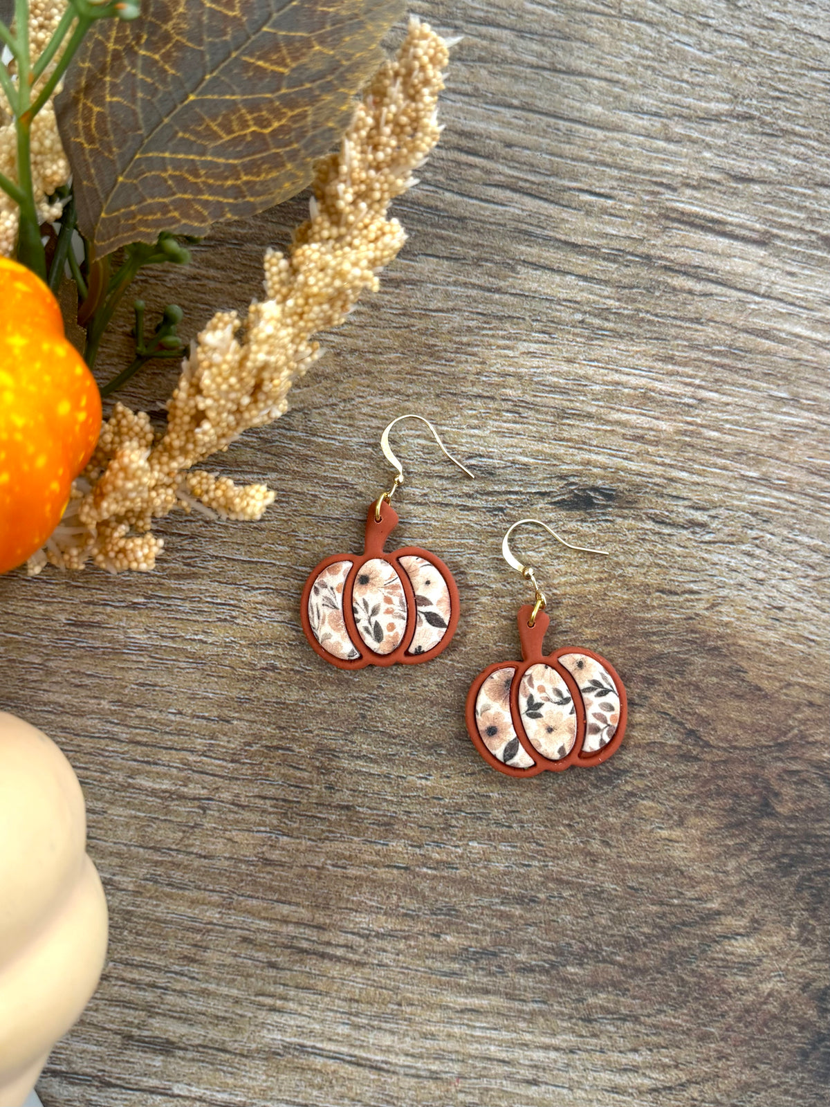 Pumpkin Inlay Dangles