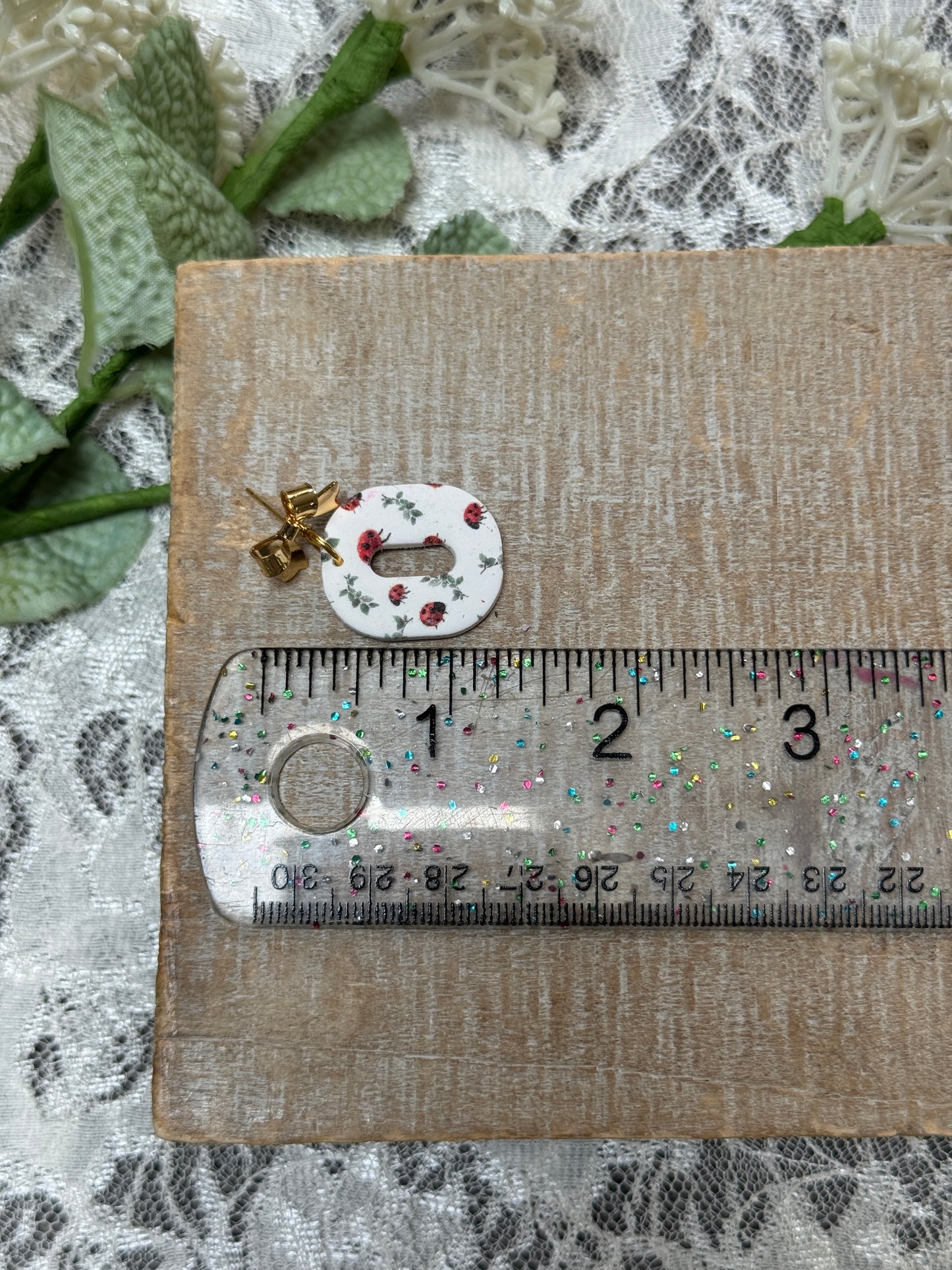 Ladybug Printed Dangles