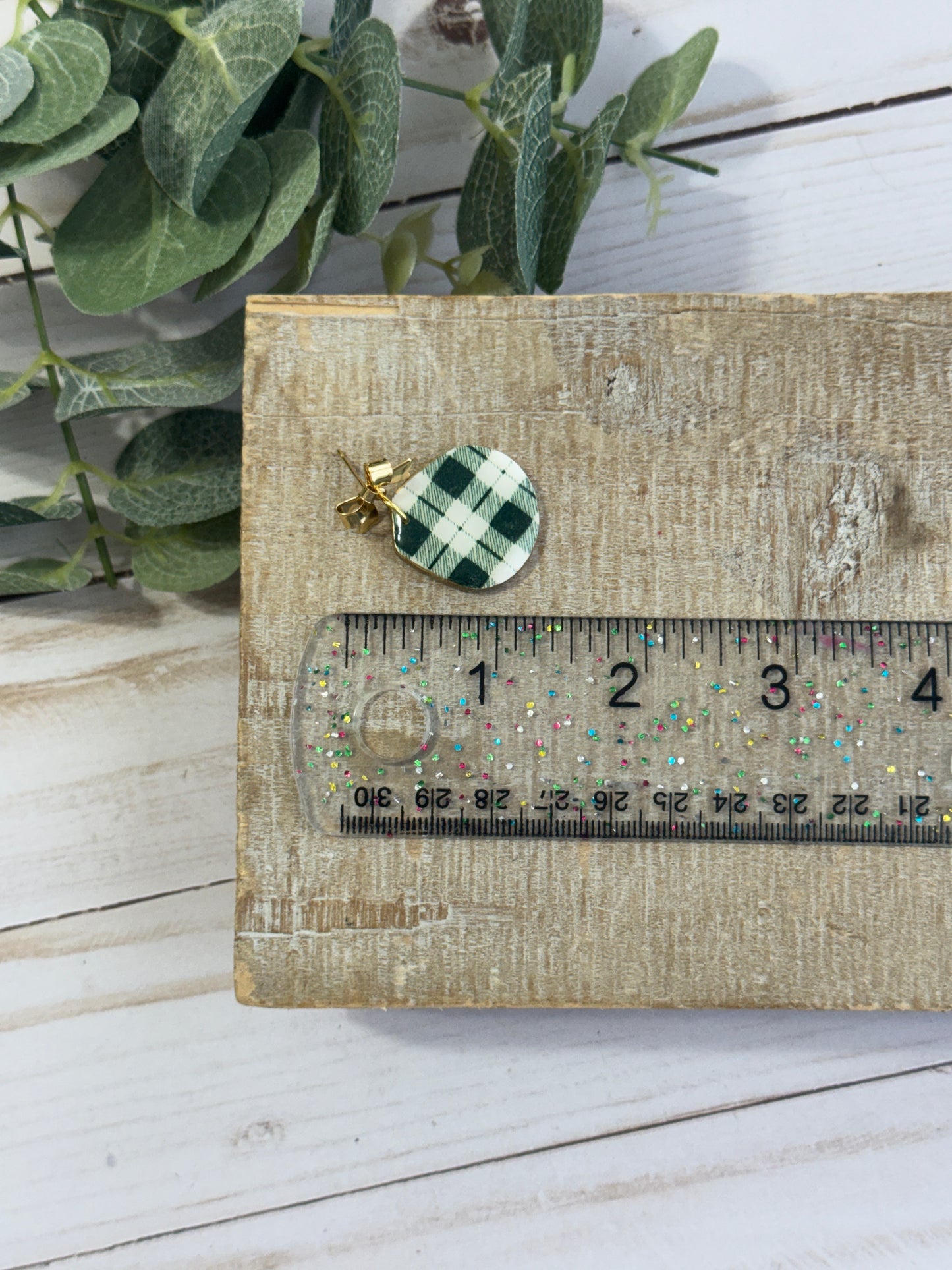 Green Plaid Dangles