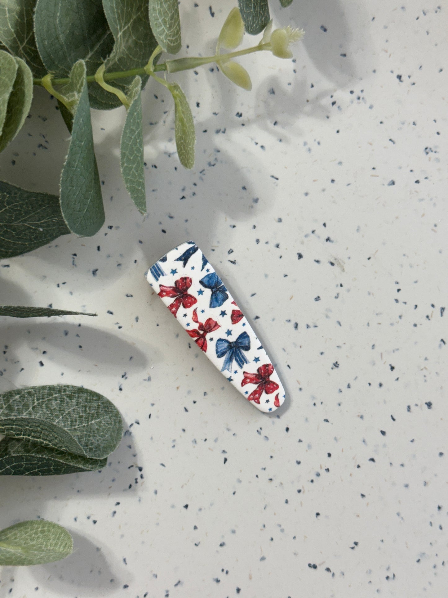Patriotic Bow Hair Clip & Stud Duo
