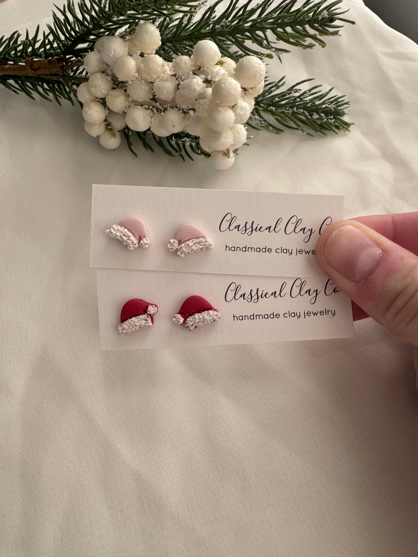 Santa Hat Studs
