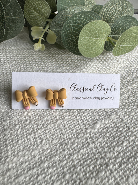 Pencil Bow Studs