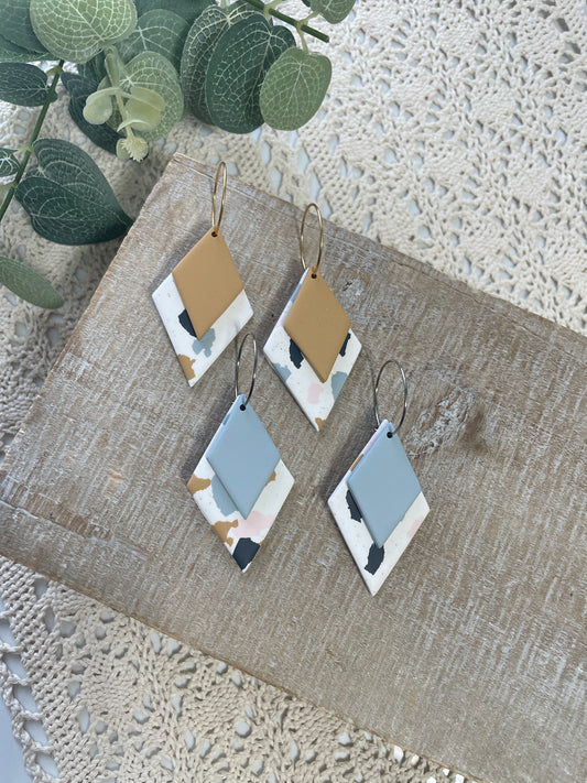 Terrazzo Diamond Hoops