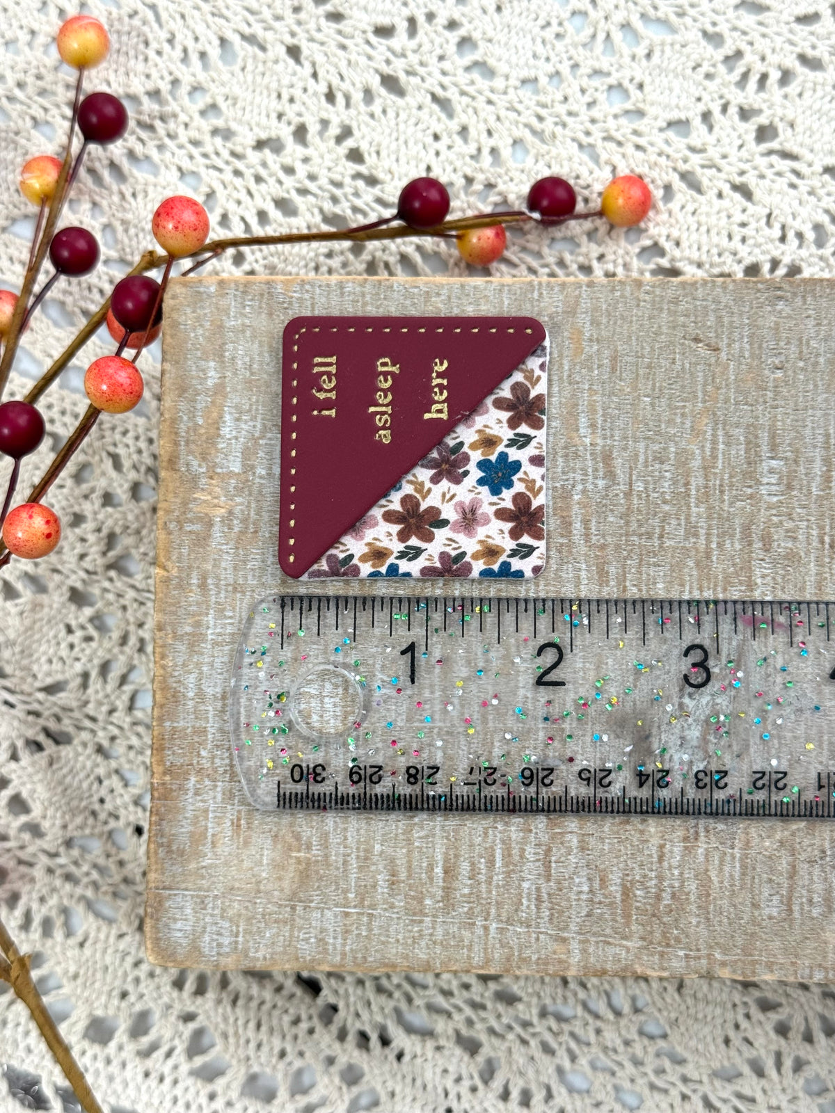 Dark Floral Corner Bookmark