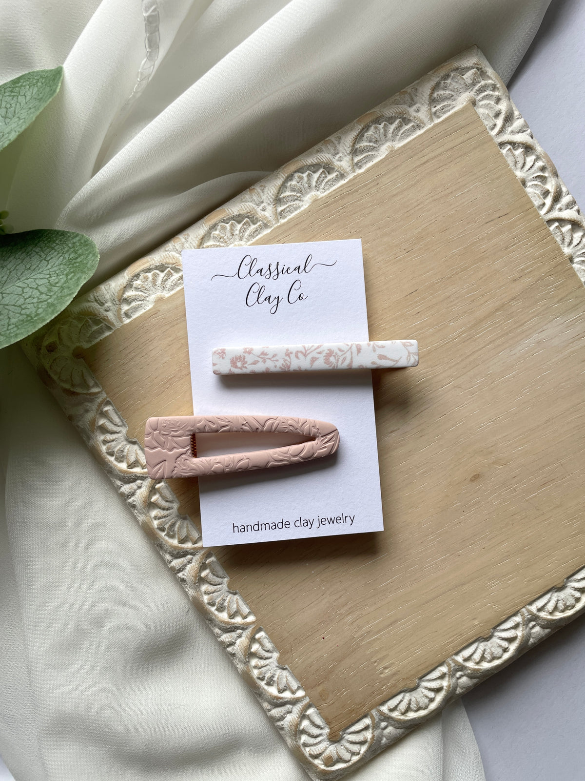 Pink Toile Two Pack Hair Clip