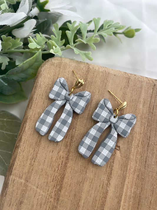 Blue Gingham Bows