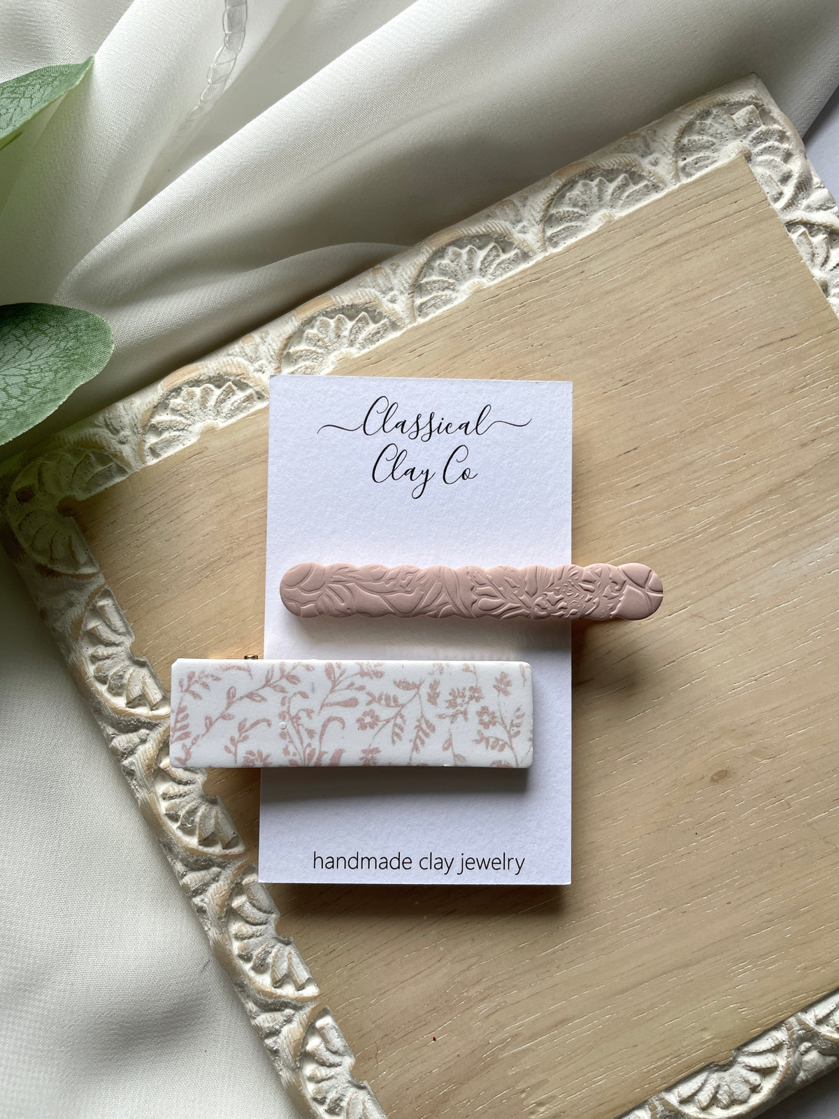 Pink Toile Two Pack Hair Clip