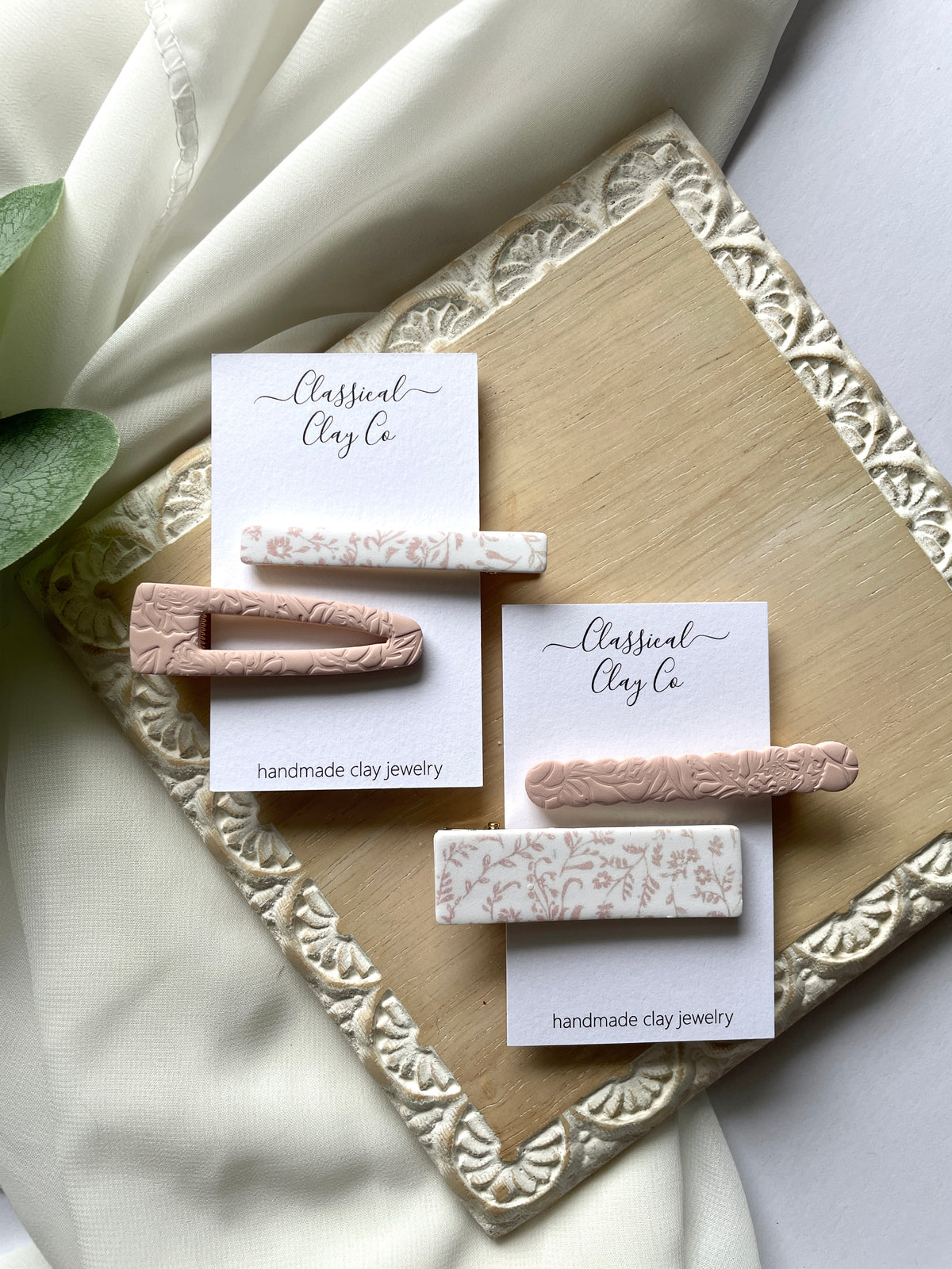 Pink Toile Two Pack Hair Clip