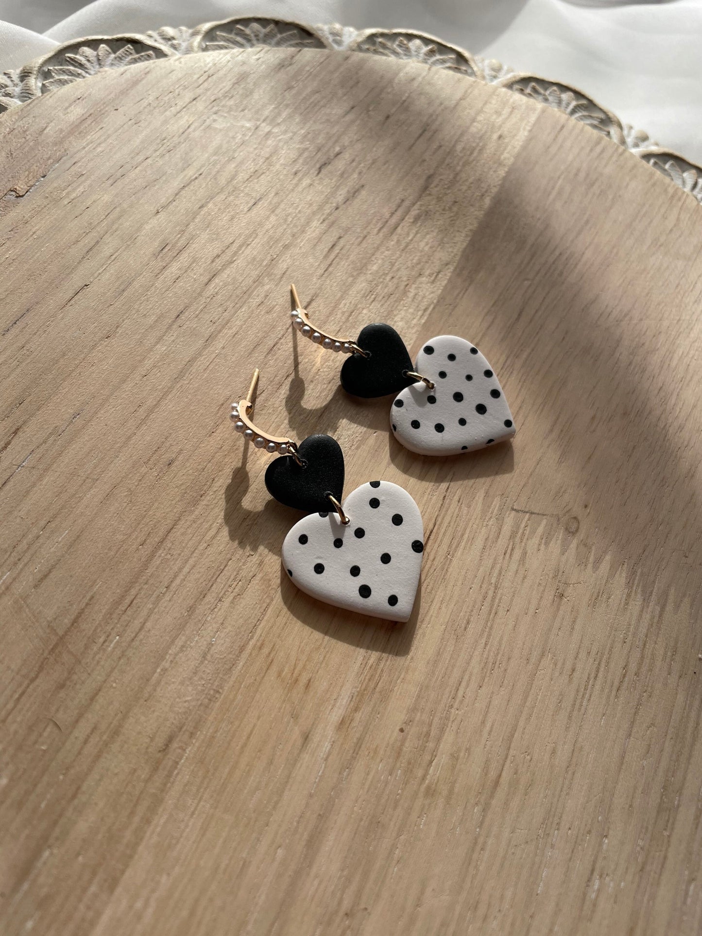 Pearl & Polka Dot Dangles