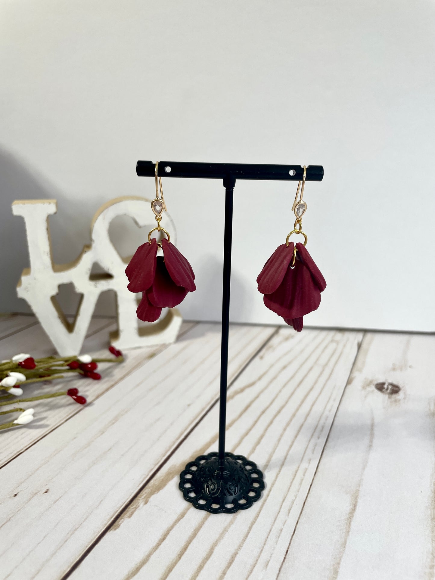 Rose Petal Dangles