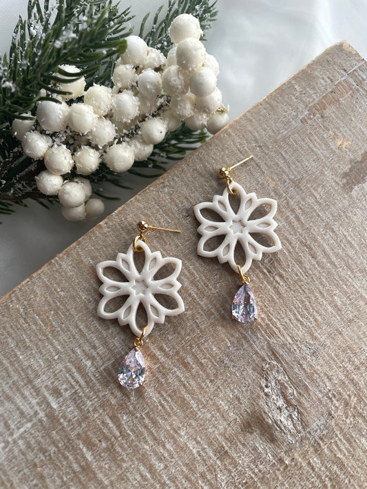 Shimmering Snowflake Dangles