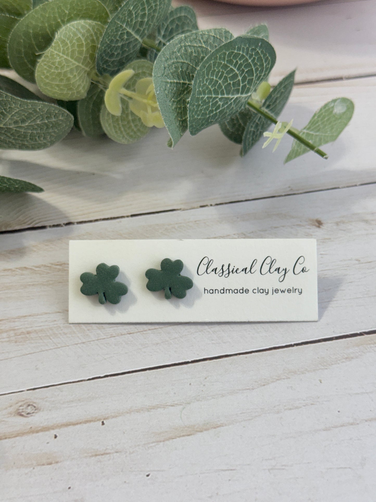 Simple Shamrock Studs