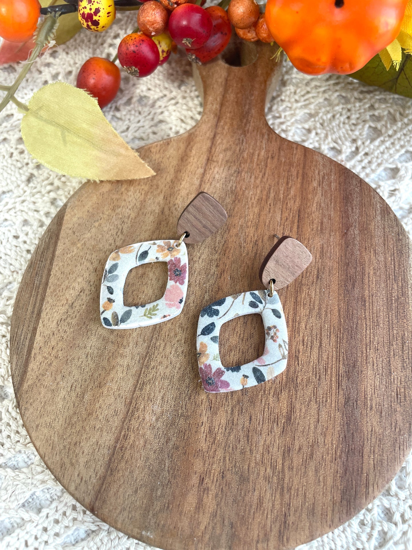 Cozy Fall Floral Dangles