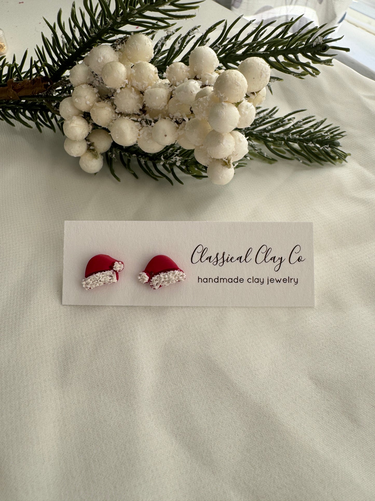 Santa Hat Studs
