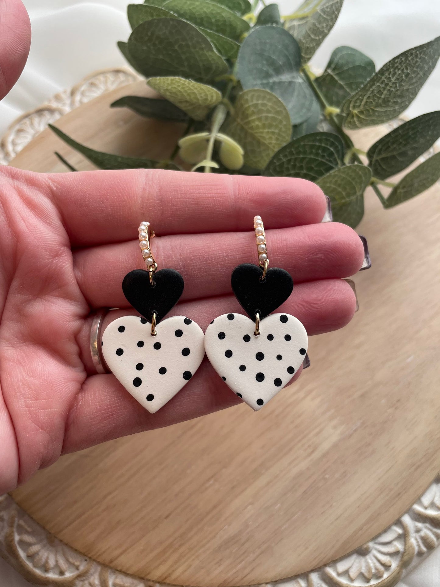 Pearl & Polka Dot Dangles