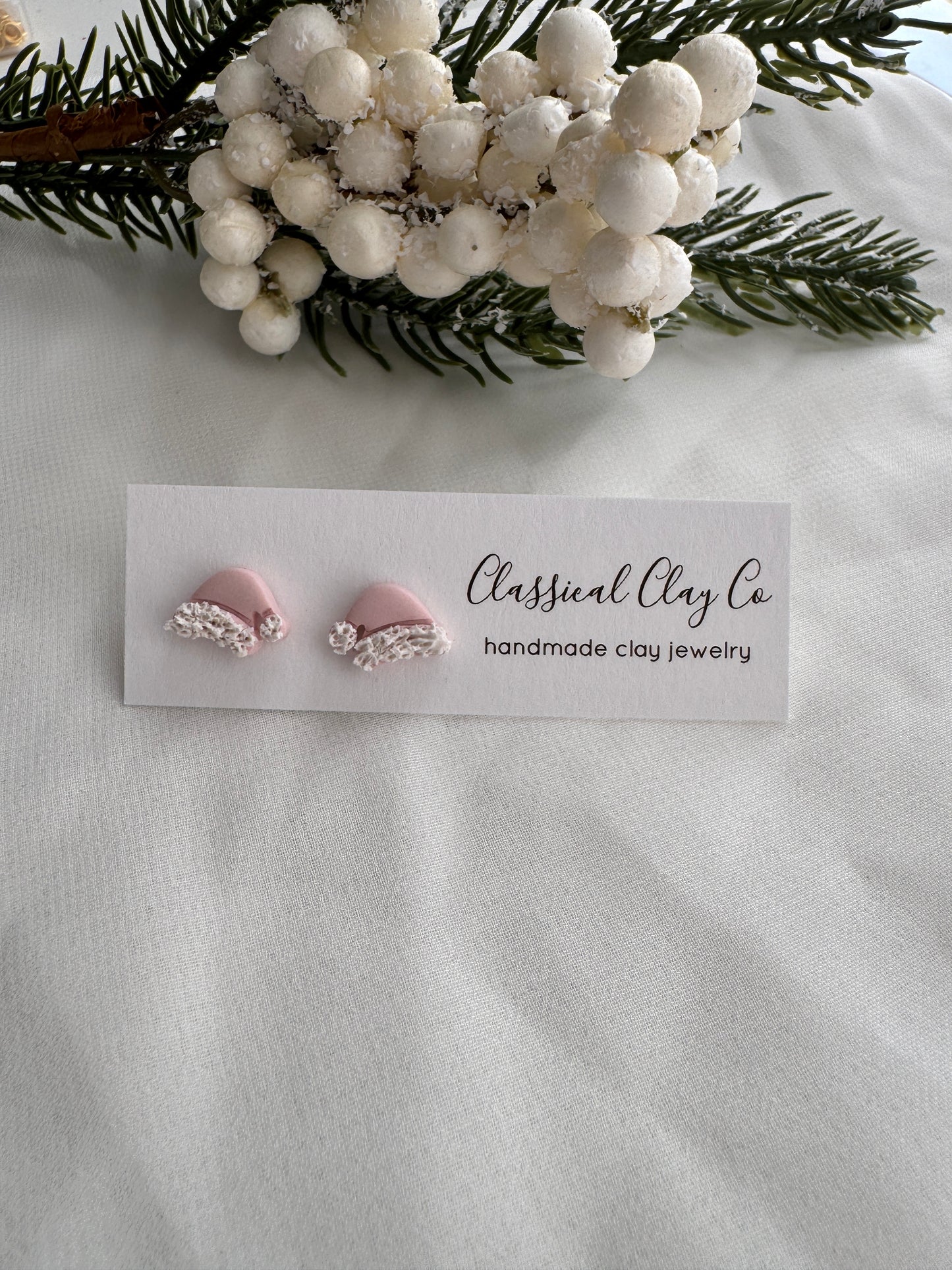 Santa Hat Studs