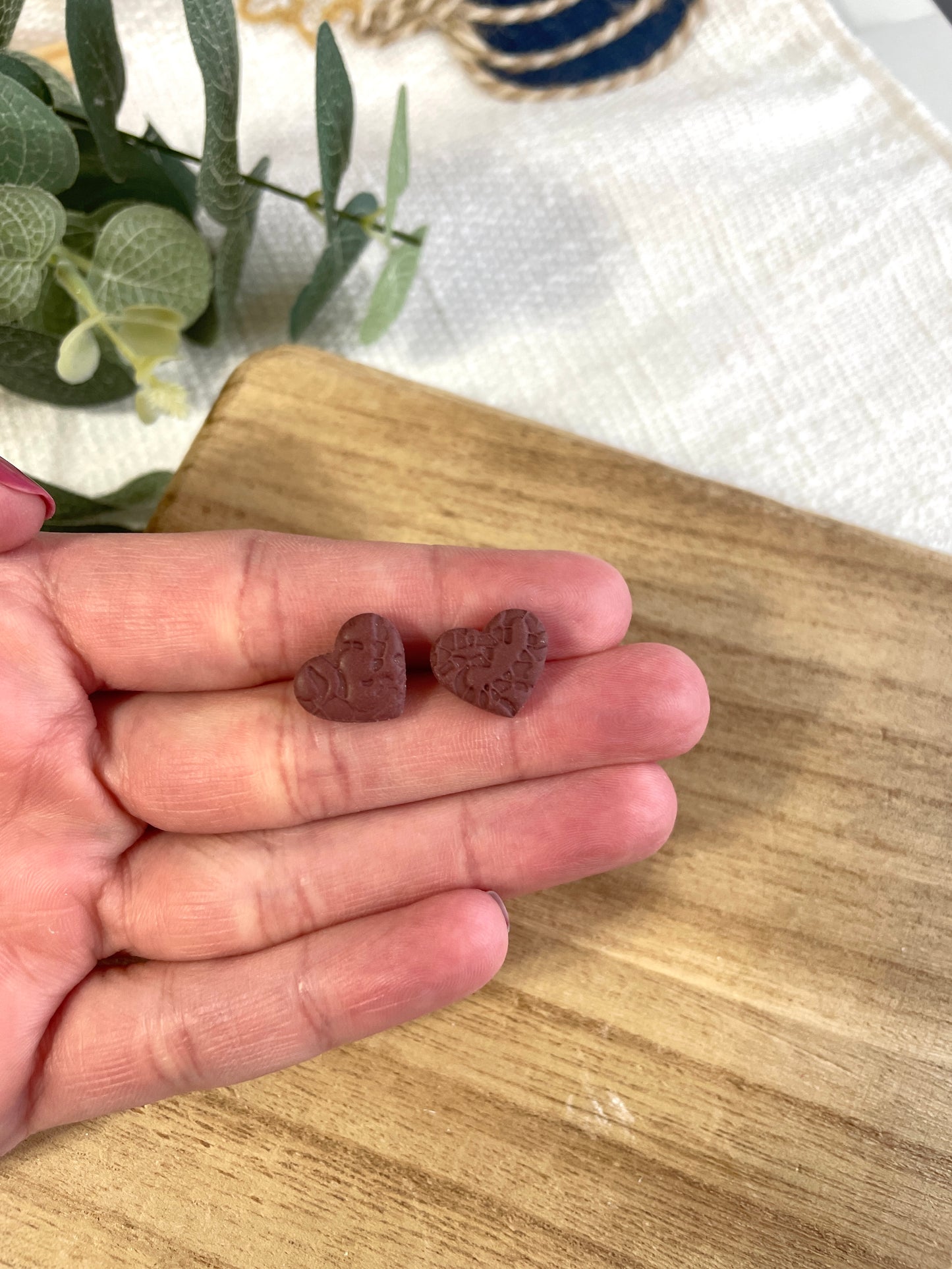 Pink Lace Heart Studs