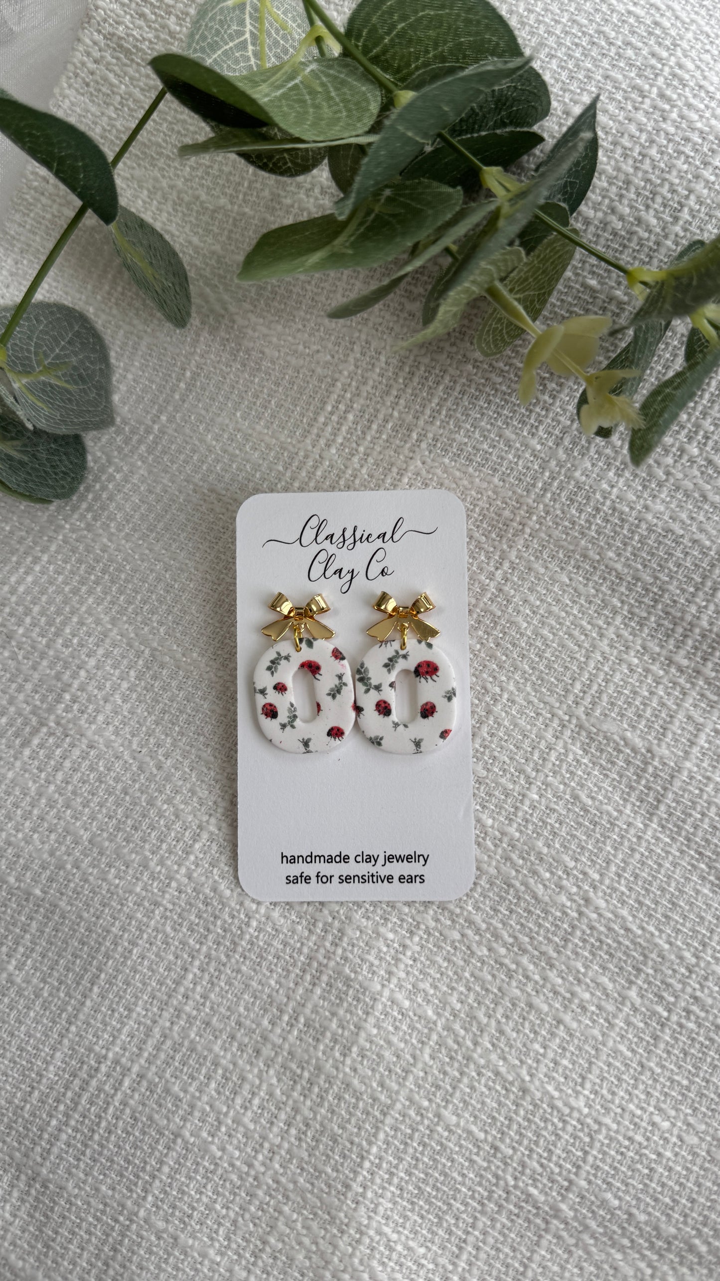 Ladybug Printed Dangles