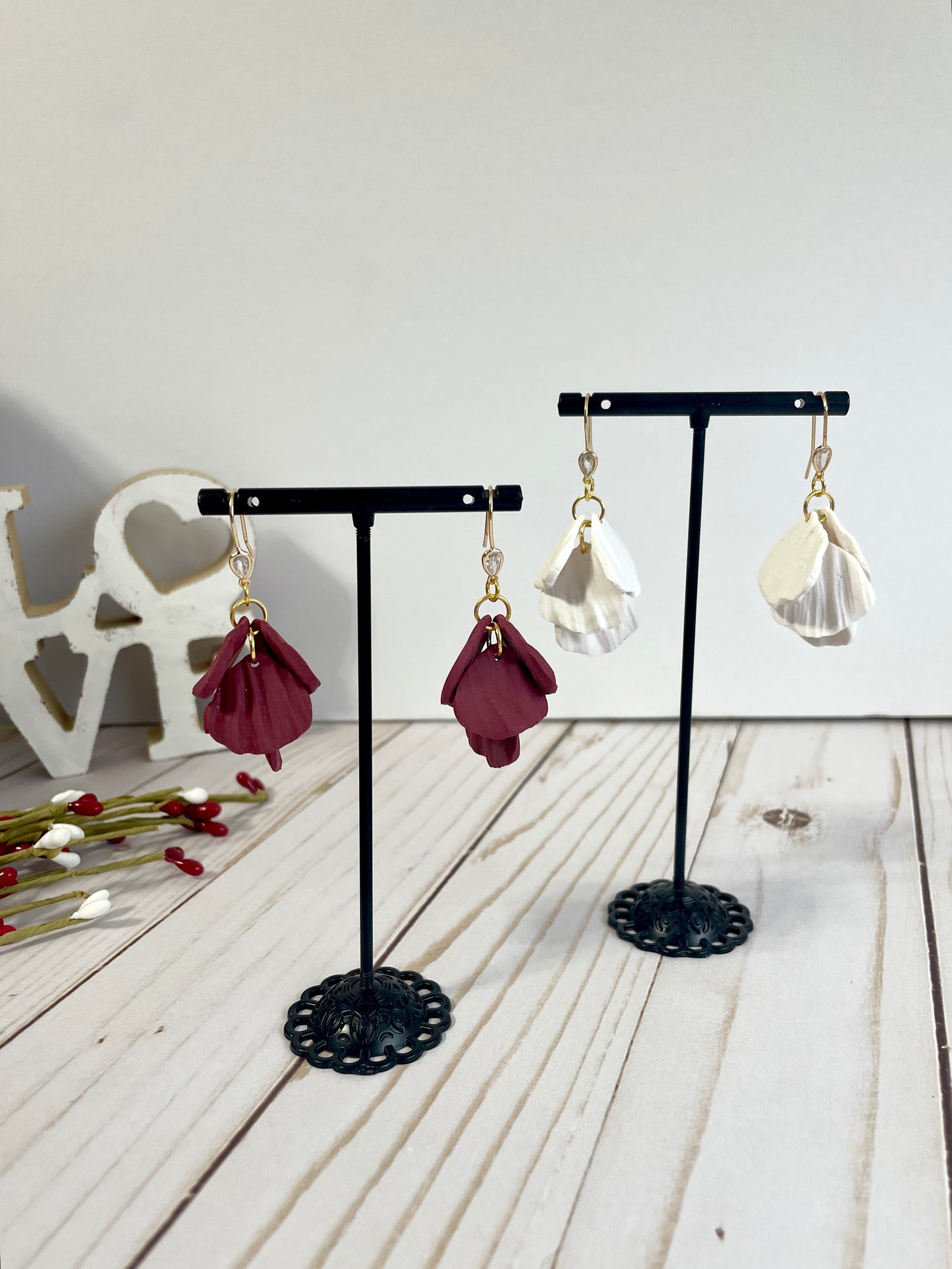 Rose Petal Dangles