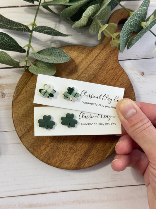 Simple Shamrock Studs