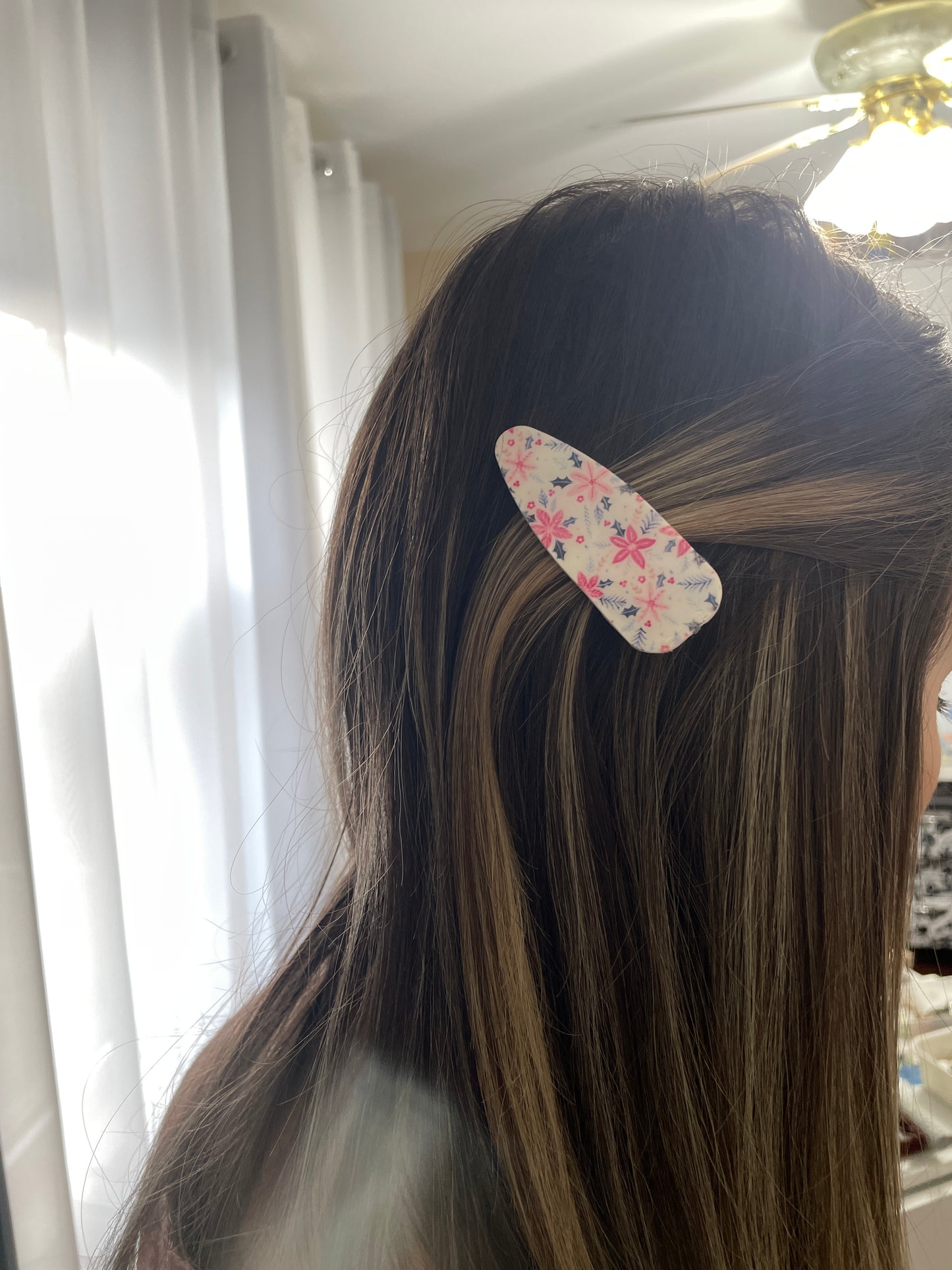 Poinsettia Hair Clip and Stud Combo