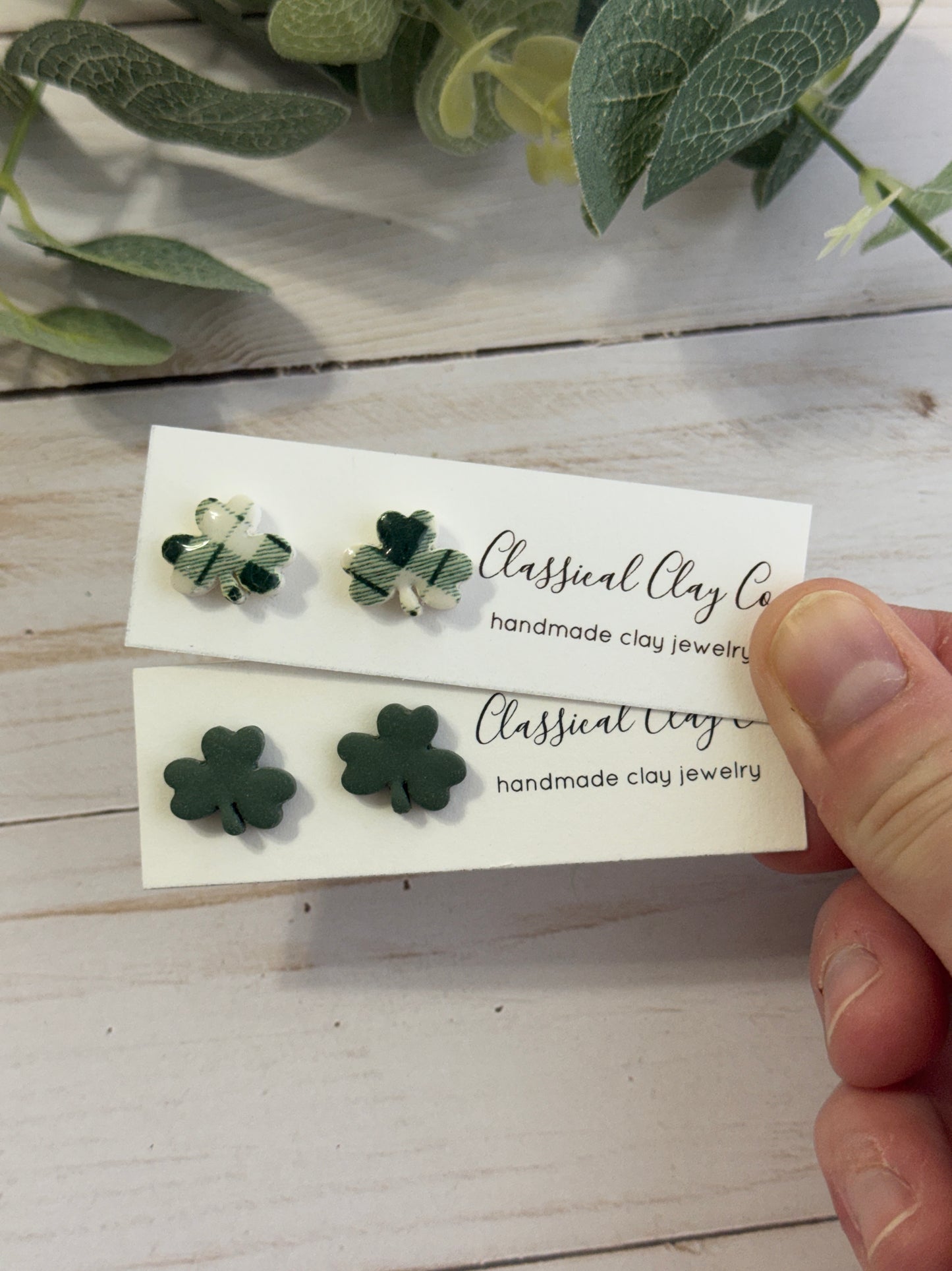 Simple Shamrock Studs