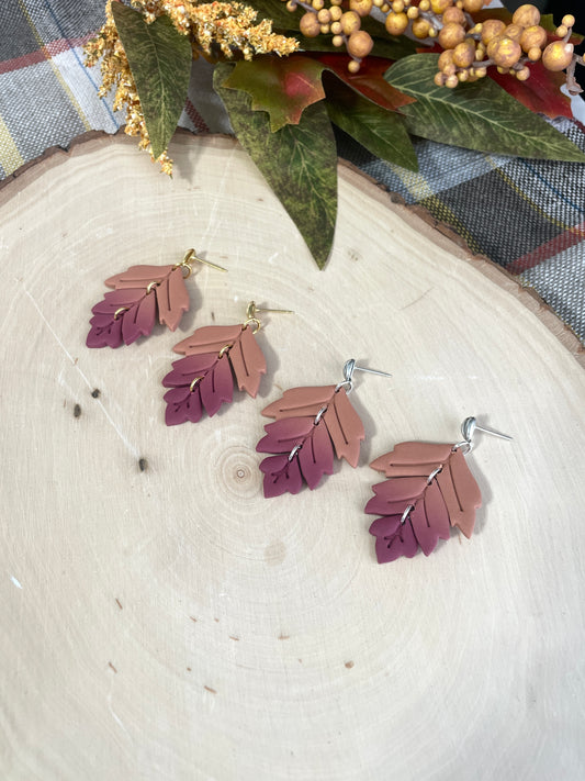 Ombre Leaf Trio Dangles