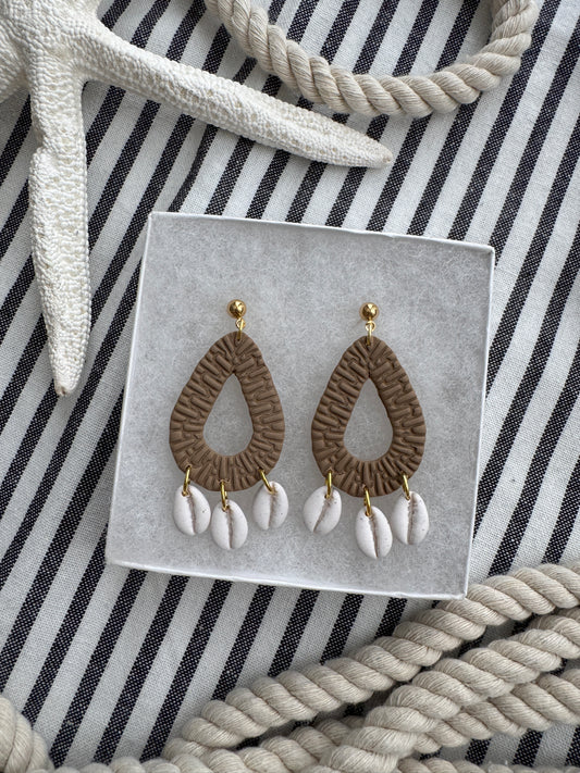 Rattan Shell Dangles