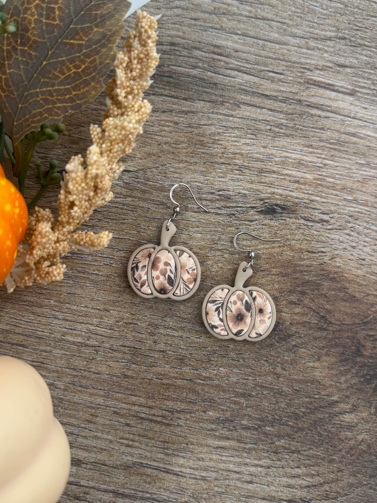 Pumpkin Inlay Dangles