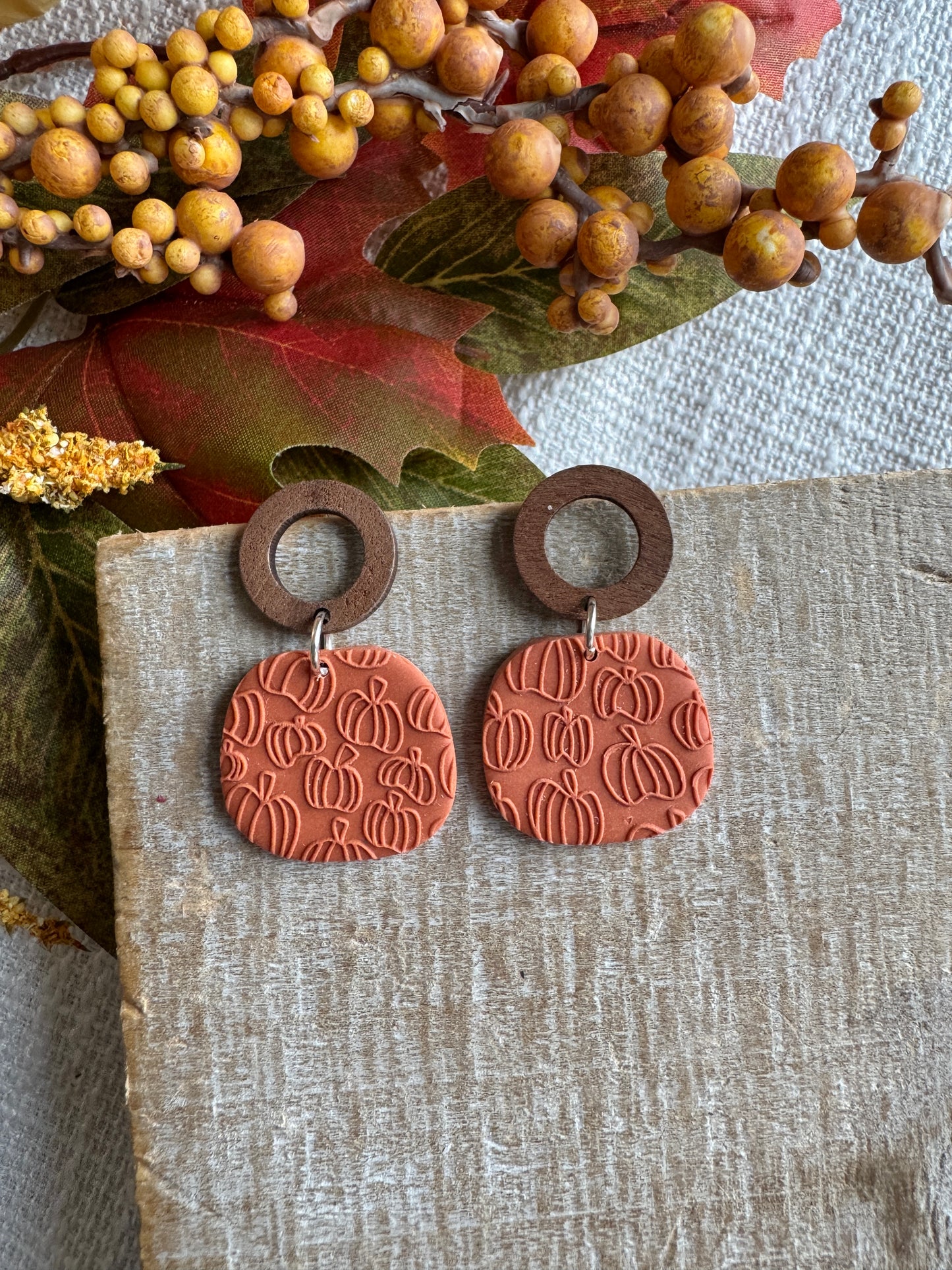 Pumpkin Textured Dangles