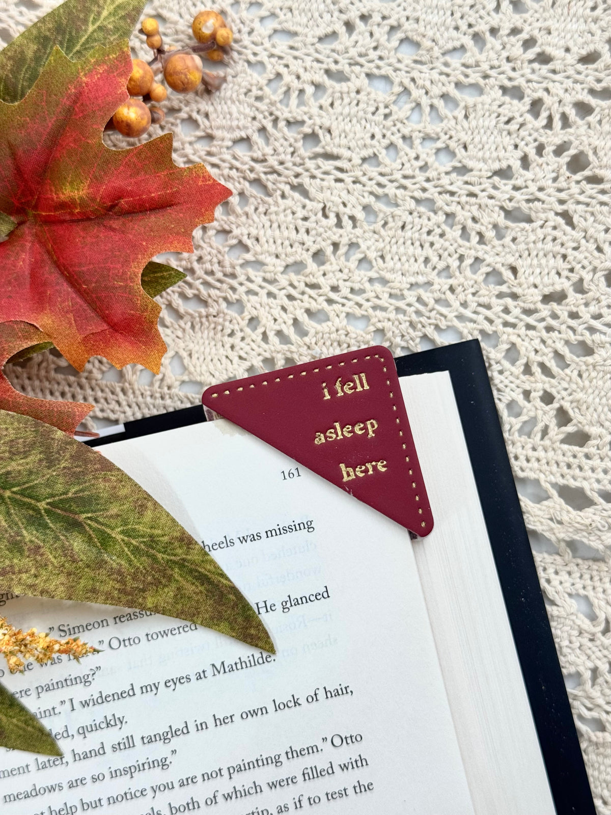 Dark Floral Corner Bookmark