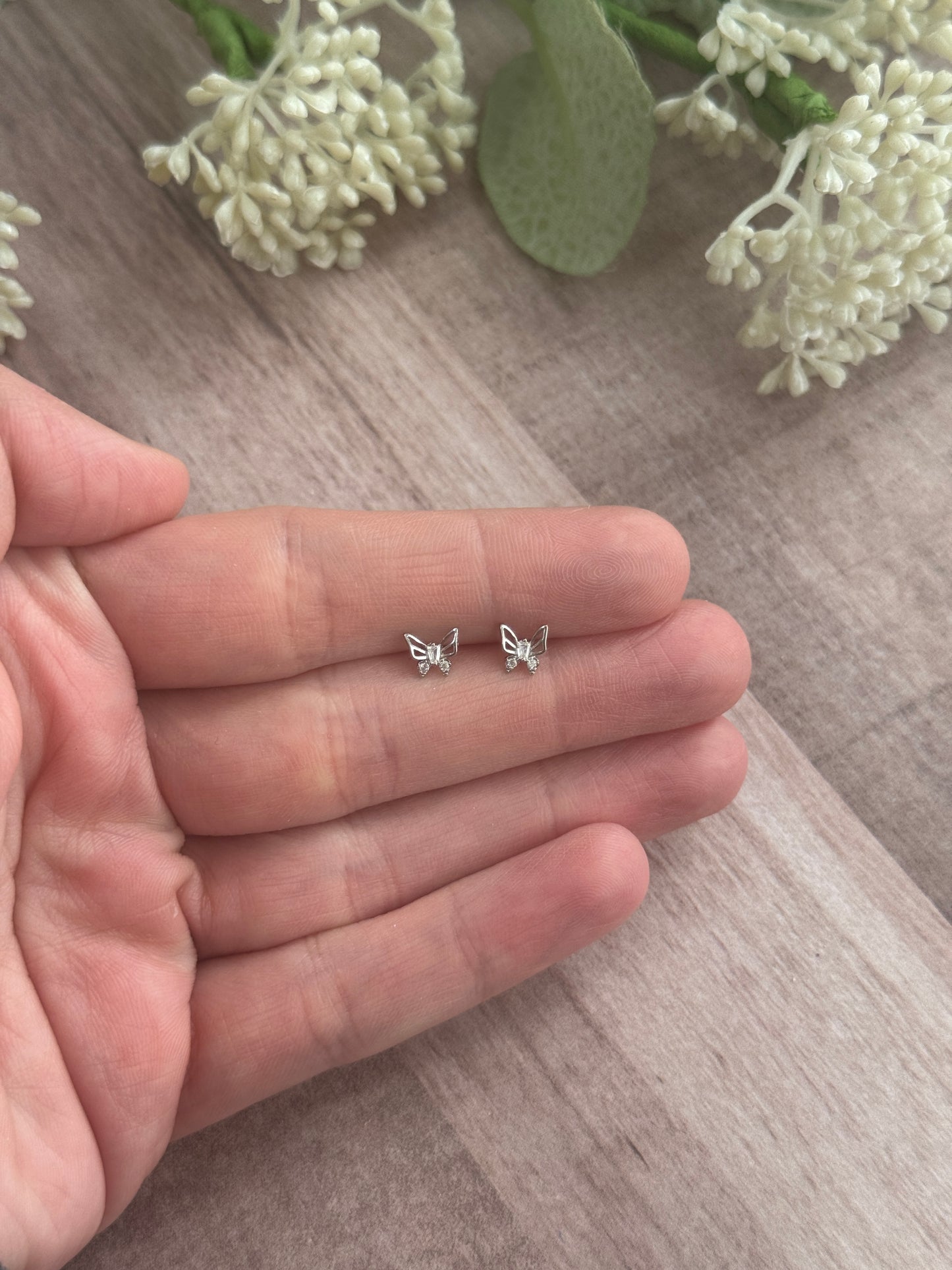 Spring Butterfly CZ Stud Duo