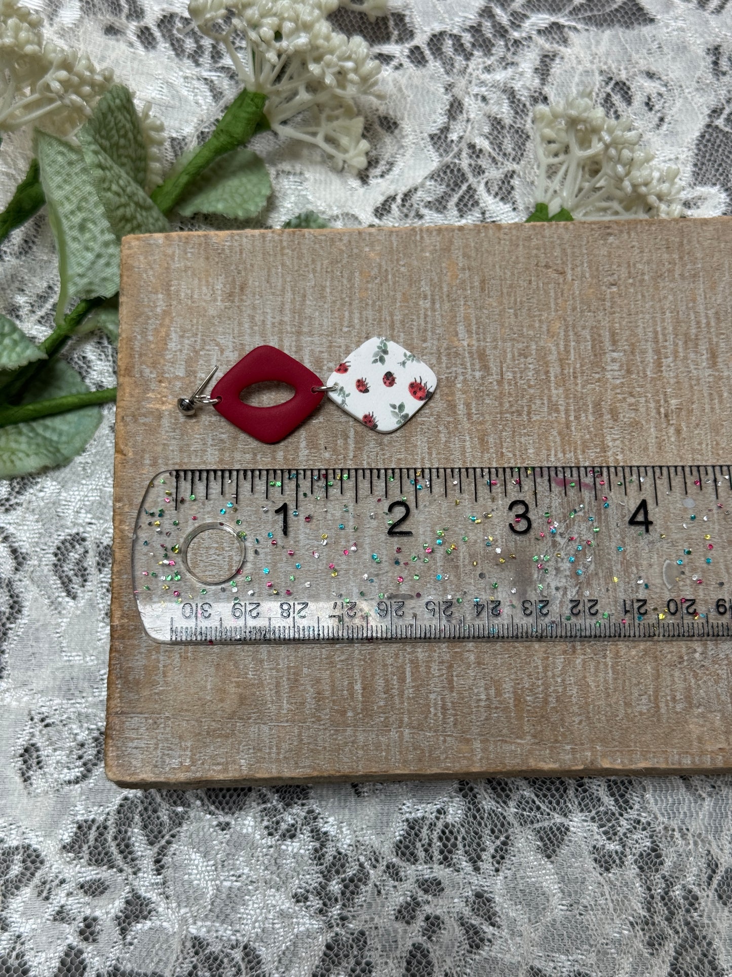 Ladybug Printed Dangles